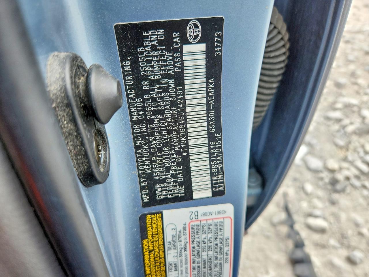 2006 Toyota Avalon Limited Teal vin: 4T1BK36B46U142491