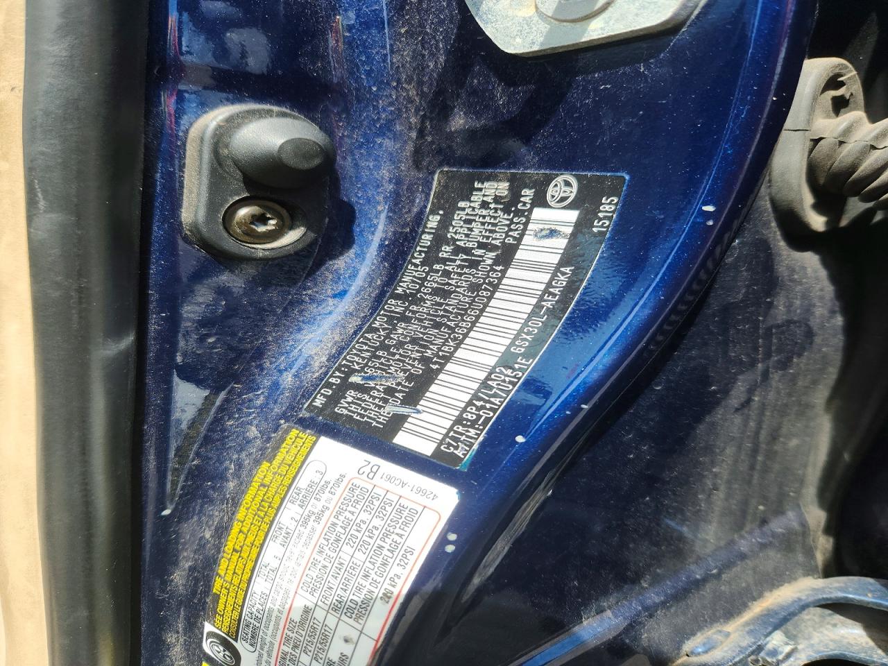 2006 Toyota Avalon Xls Blue vin: 4T1BK36B66U087364