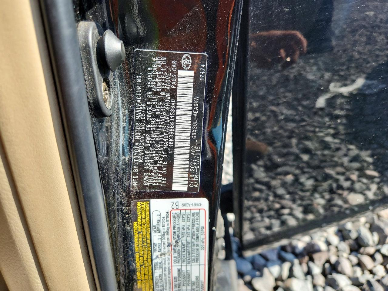 2006 Toyota Avalon Xls Black vin: 4T1BK36B66U153640