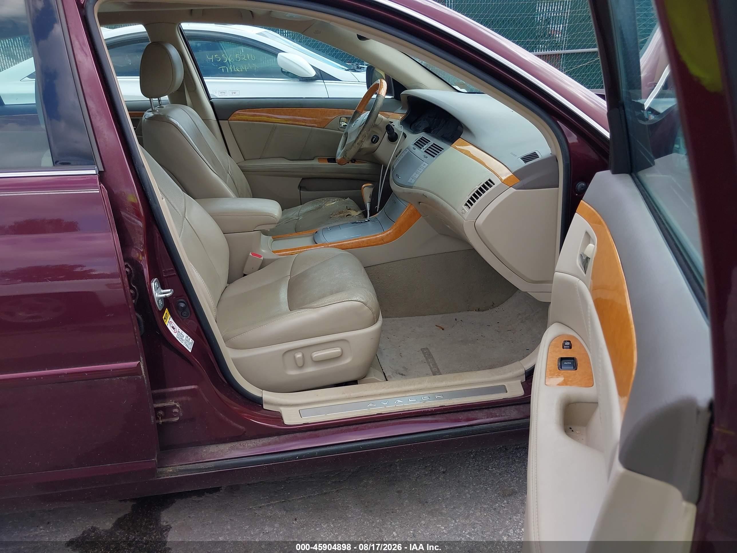 2007 Toyota Avalon Limited Бордовый vin: 4T1BK36B67U235501