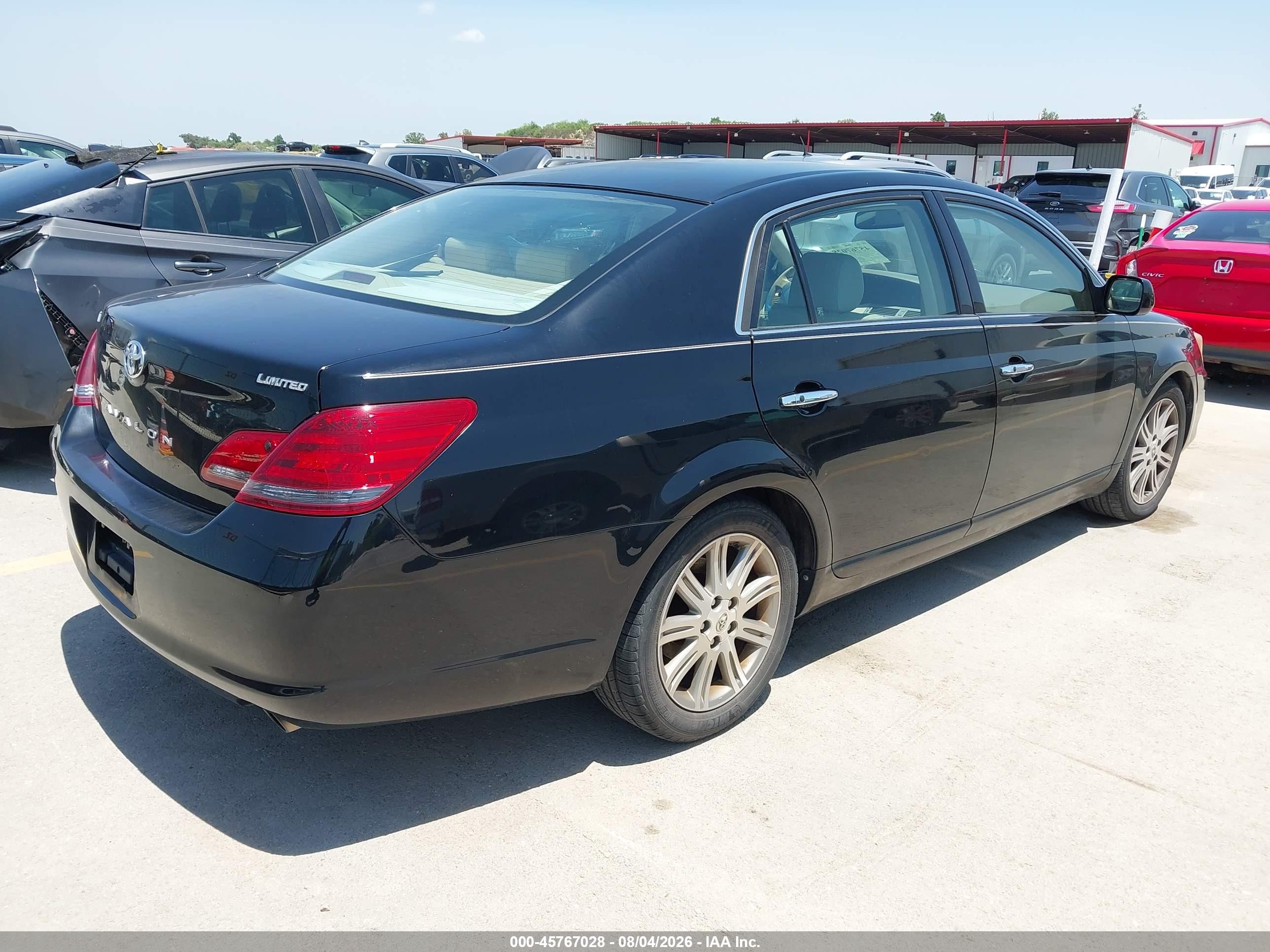 2008 Toyota Avalon Limited Black vin: 4T1BK36B68U295201