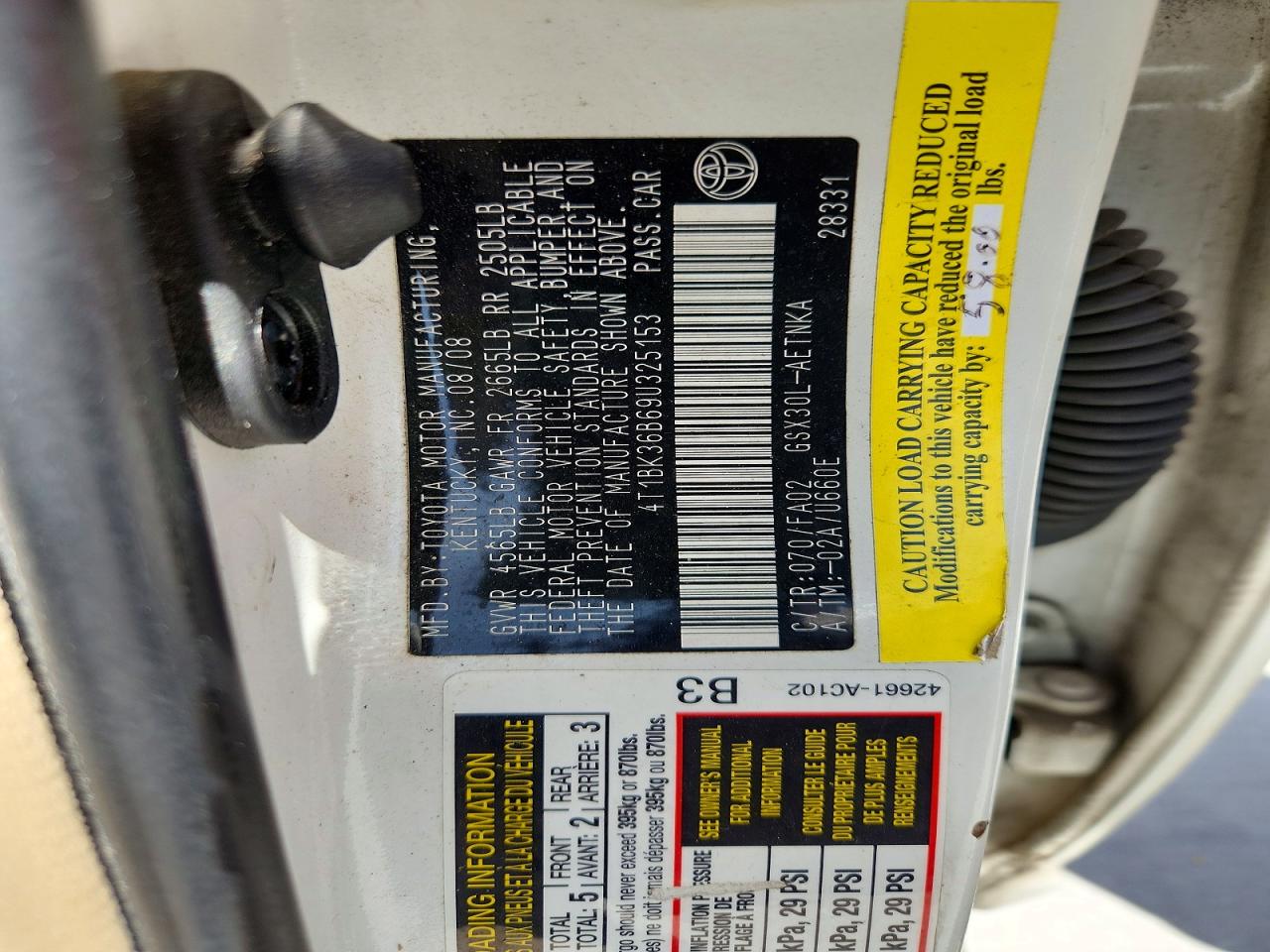 2009 Toyota Avalon Xl White vin: 4T1BK36B69U325153