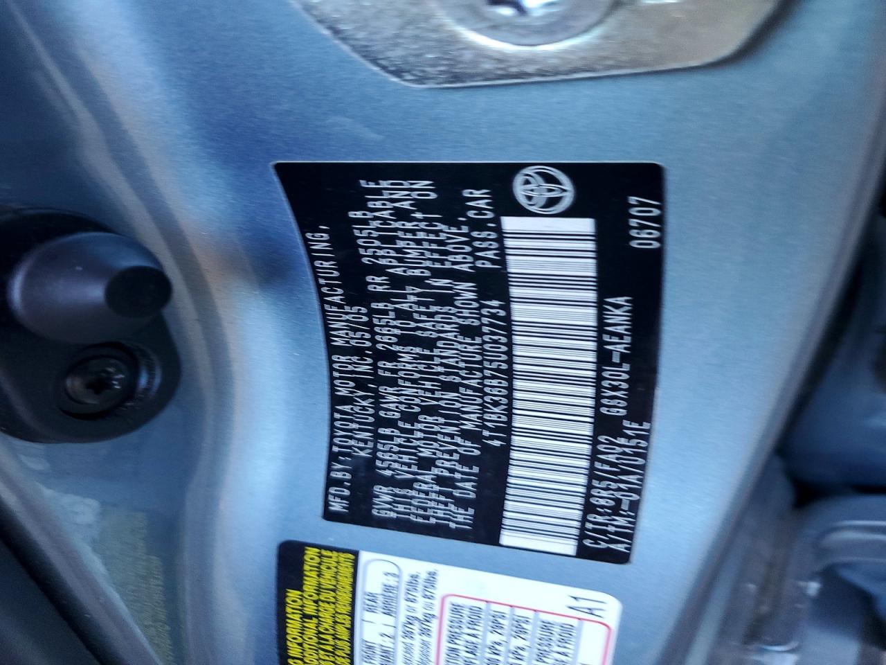 2005 Toyota Avalon Xl Blue vin: 4T1BK36B75U037734