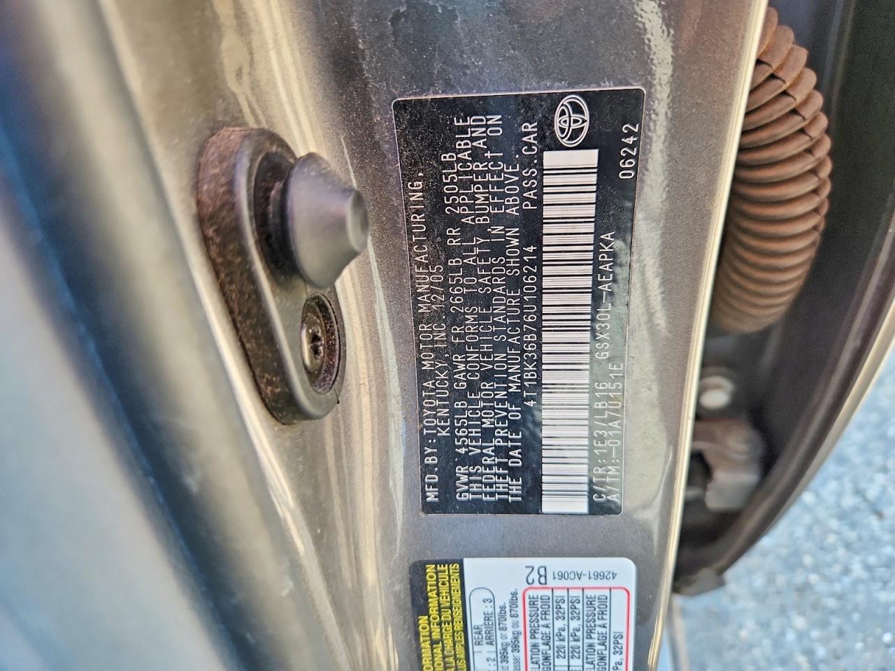 2006 Toyota Avalon Limited Gray vin: 4T1BK36B76U106214