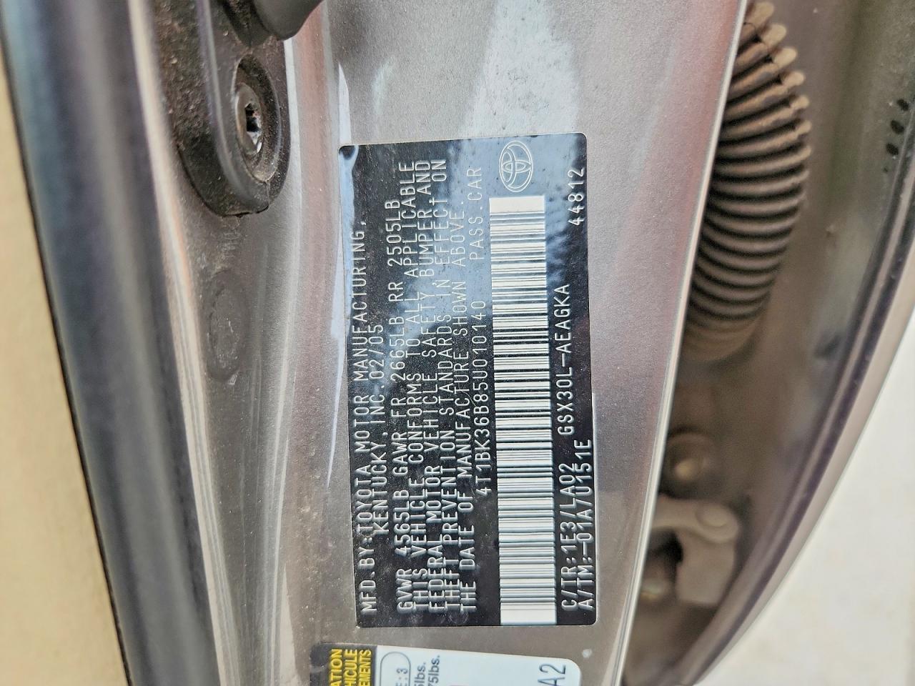 2005 Toyota Avalon Xls Silver vin: 4T1BK36B85U010140