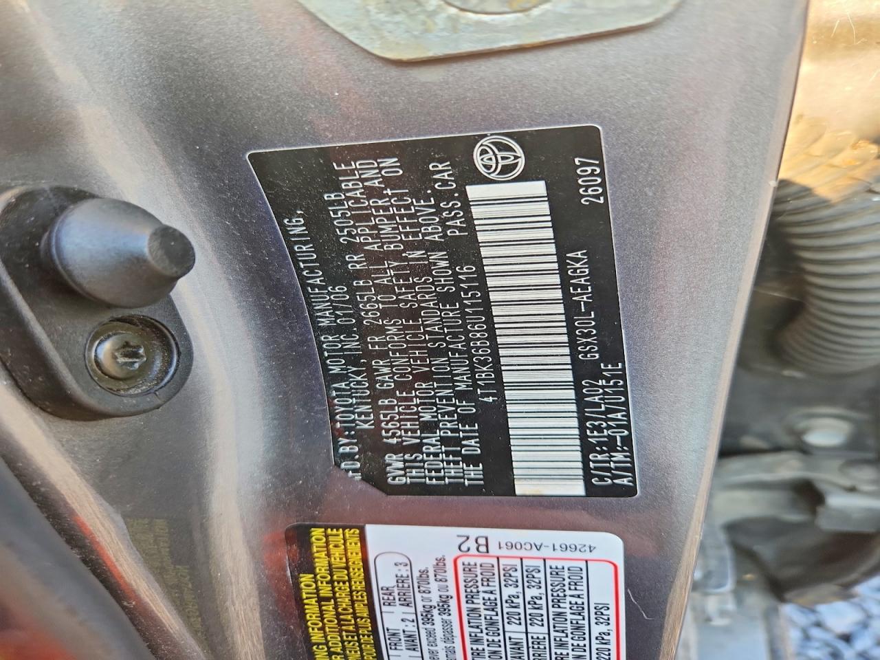 2006 Toyota Avalon Xls Tan vin: 4T1BK36B86U115116