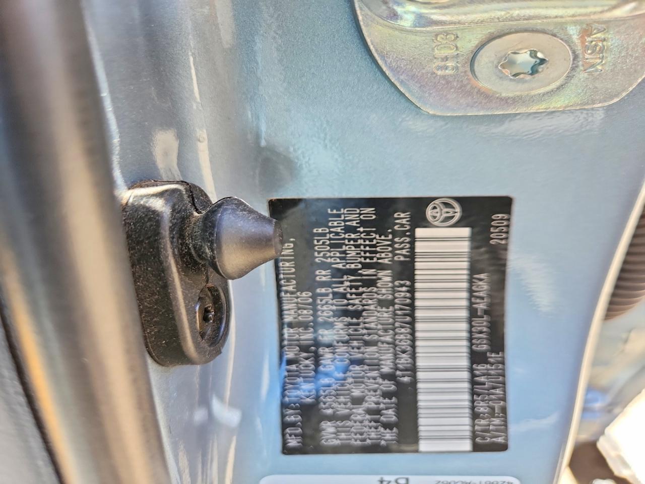 2007 Toyota Avalon Xls Blue vin: 4T1BK36B87U170943