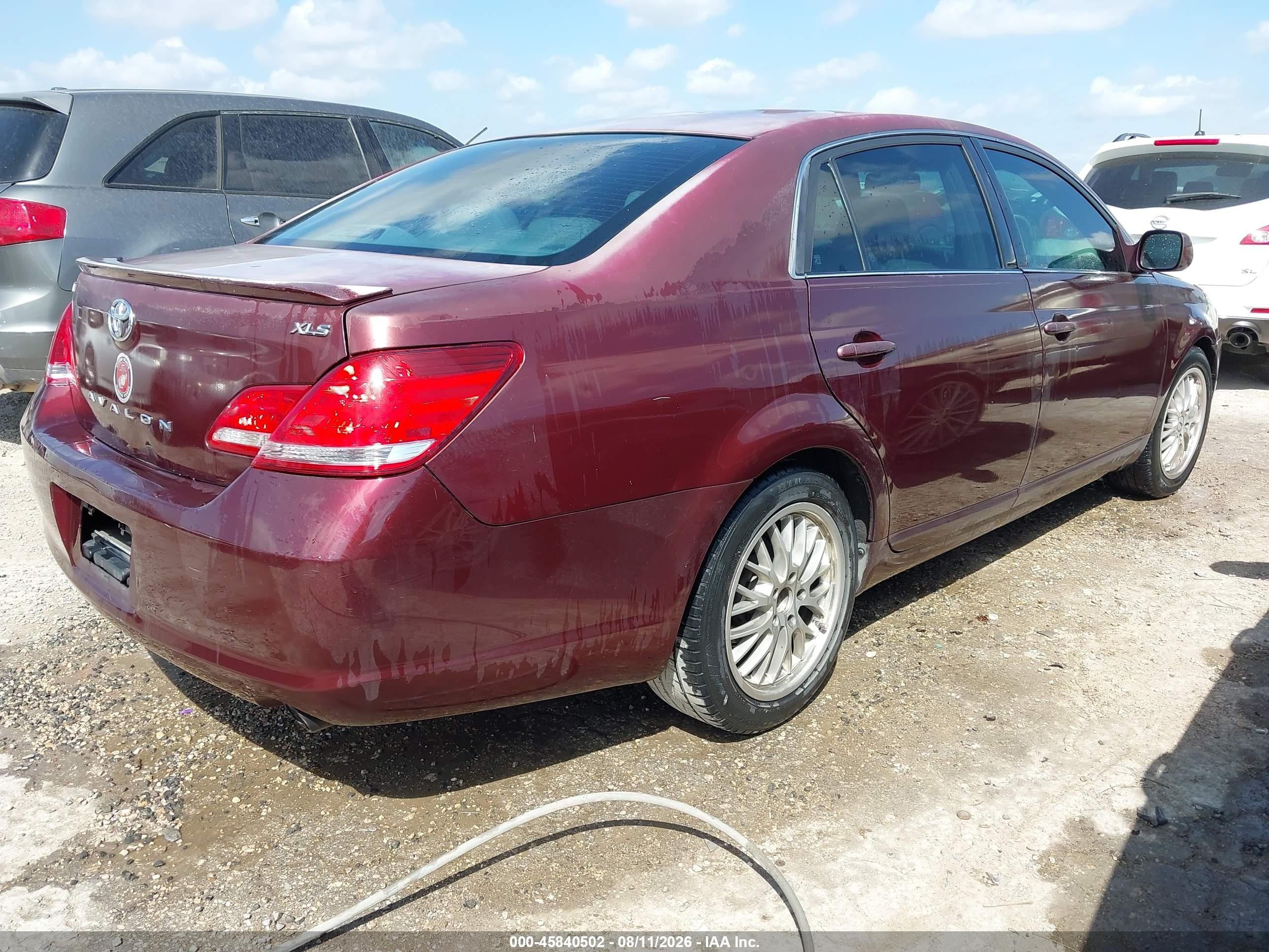 2007 Toyota Avalon Xls Бордовый vin: 4T1BK36B87U197964