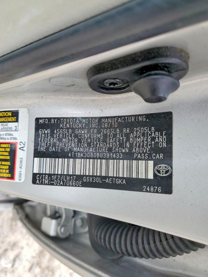 2011 Toyota Avalon Base Gray vin: 4T1BK3DB0BU391433