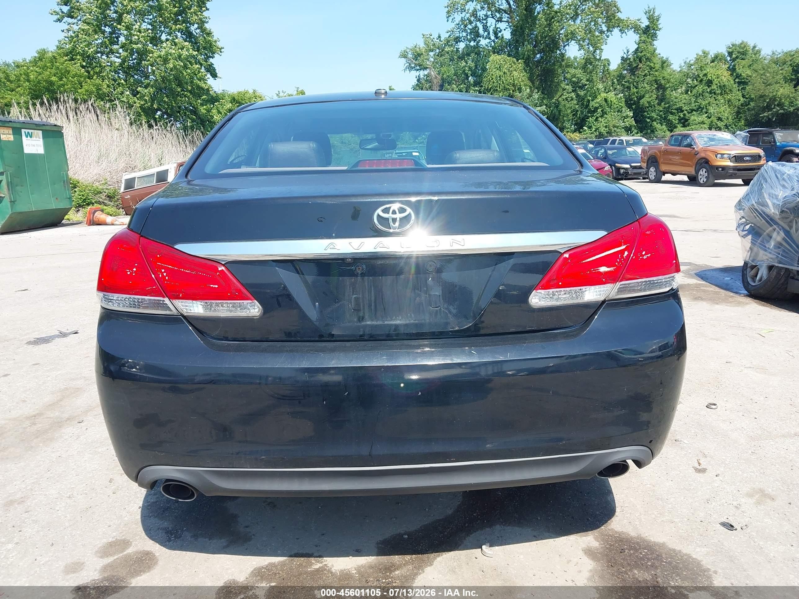 2012 Toyota Avalon Limited Черный vin: 4T1BK3DB0CU458307