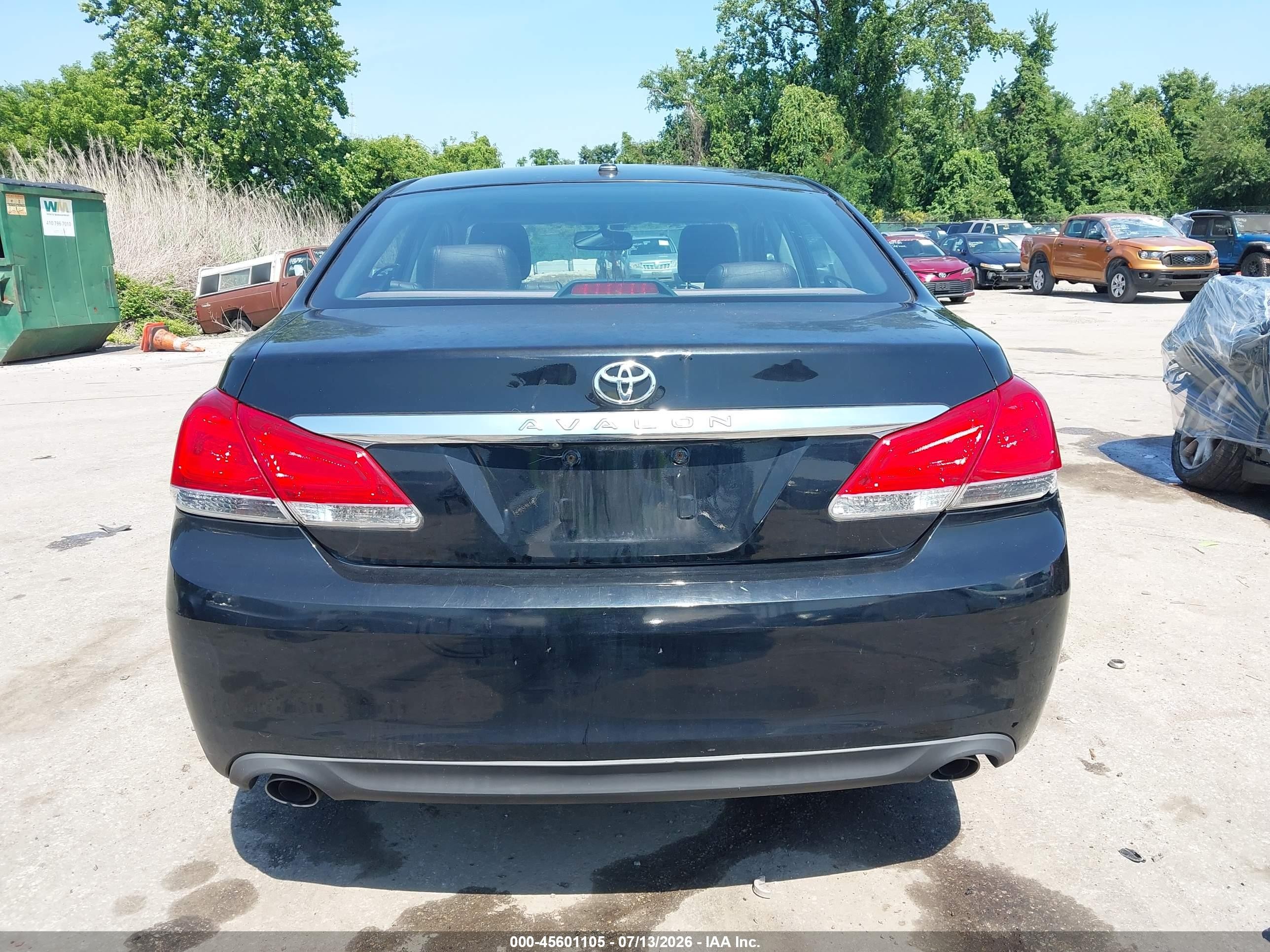 2012 Toyota Avalon Limited Черный vin: 4T1BK3DB0CU458307