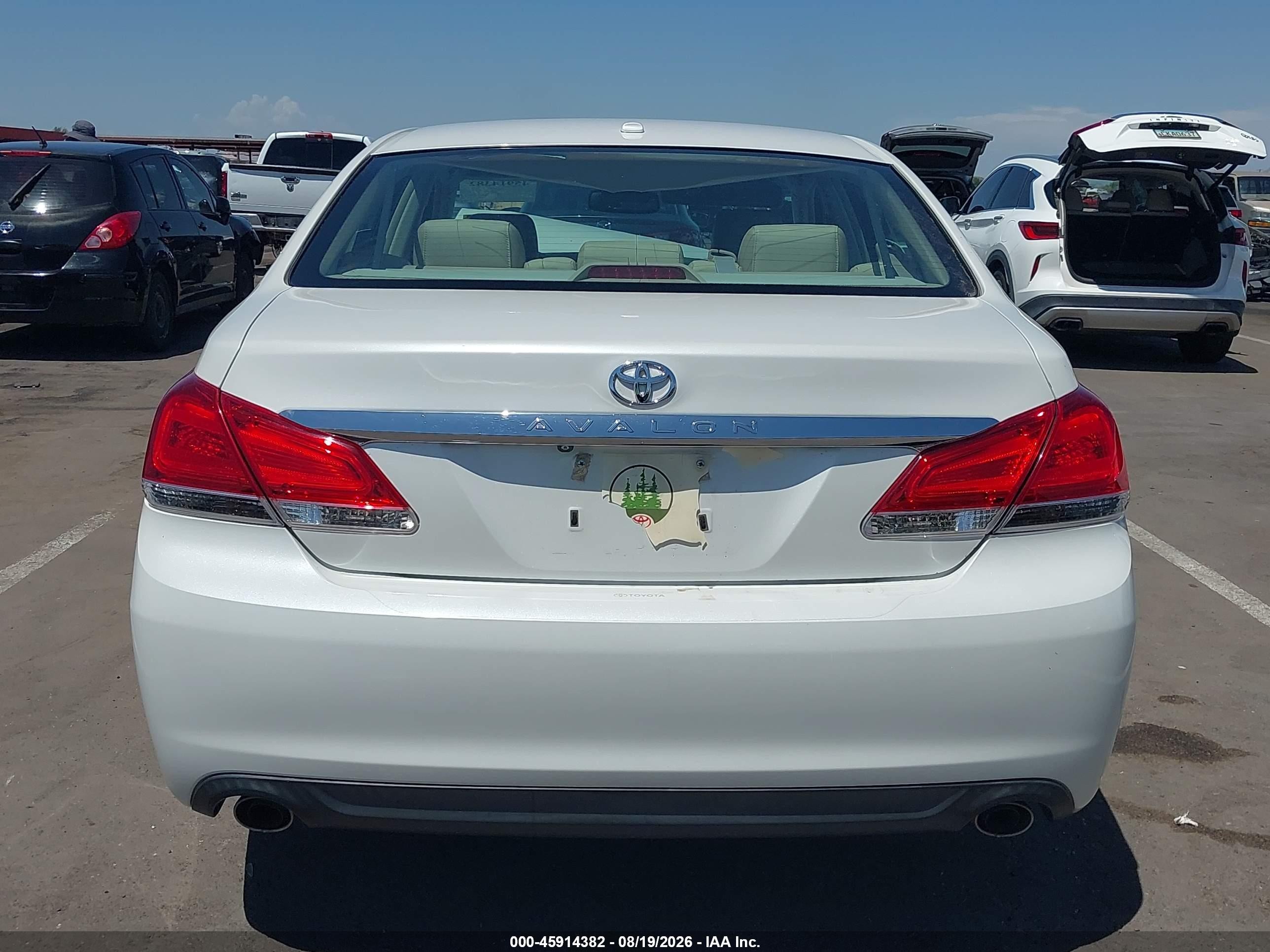 2011 Toyota Avalon Limited White vin: 4T1BK3DB1BU385365