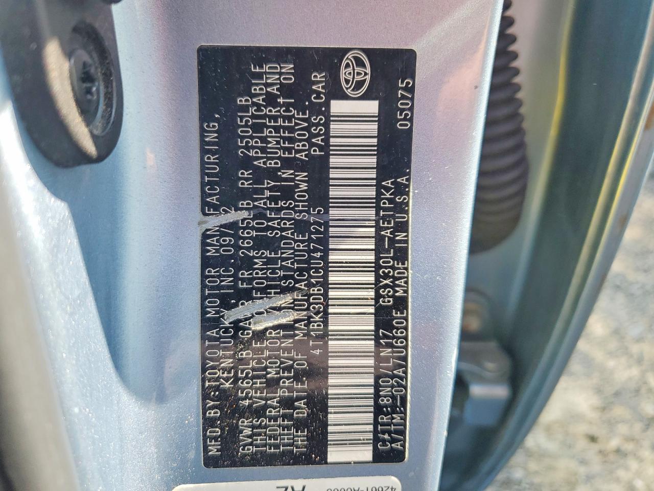 2012 Toyota Avalon Limited Blue vin: 4T1BK3DB1CU471275