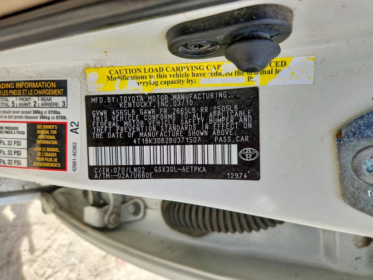 2011 Toyota Avalon Limited Белый vin: 4T1BK3DB2BU371507
