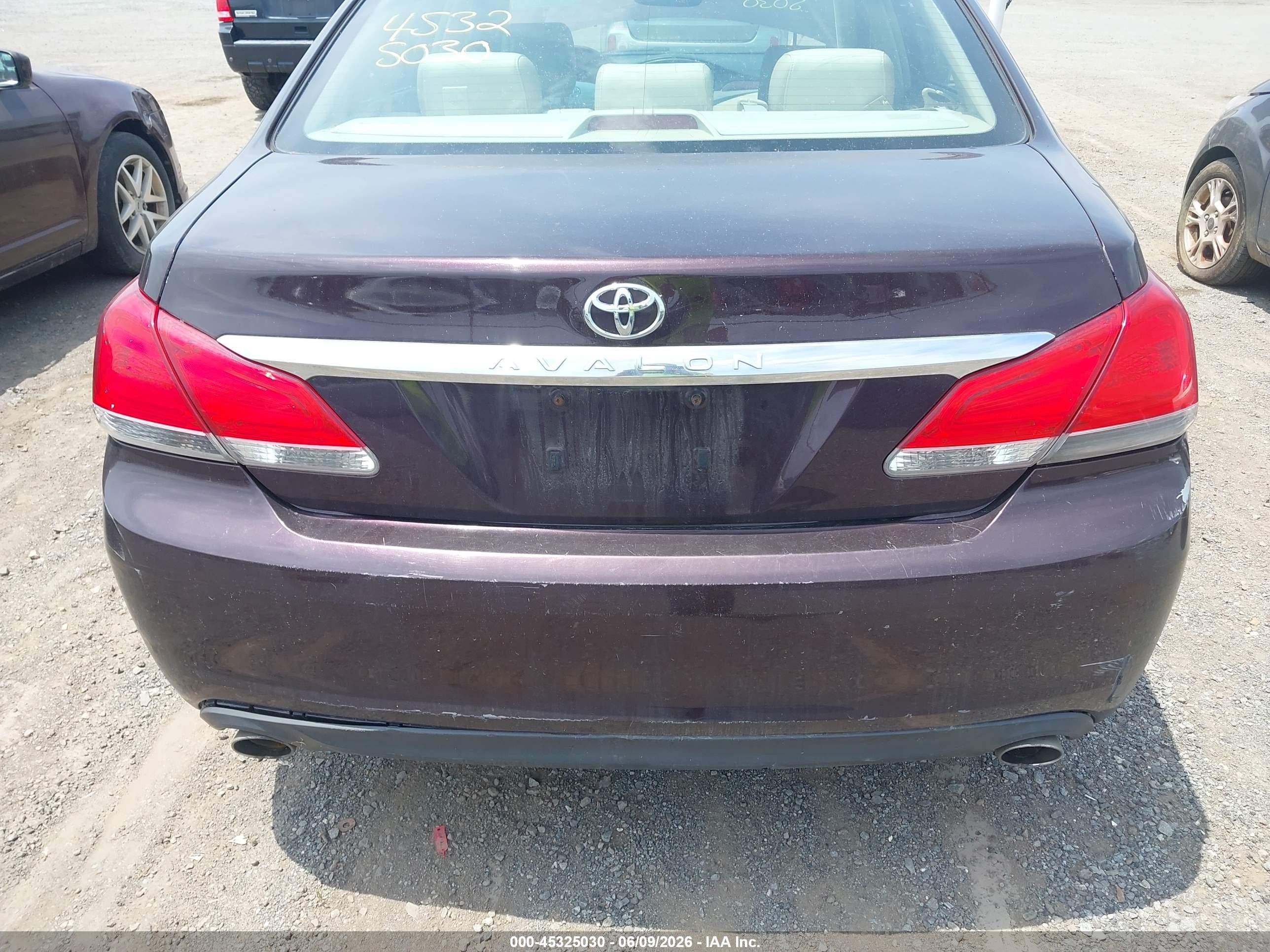 2011 Toyota Avalon Limited Burgundy vin: 4T1BK3DB2BU405364