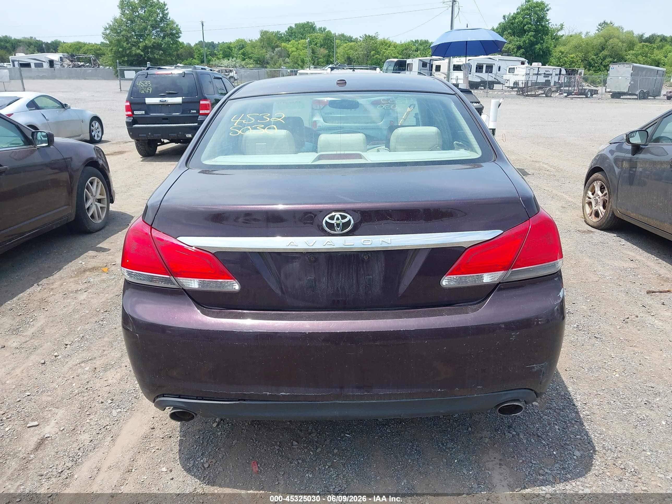 2011 Toyota Avalon Limited Burgundy vin: 4T1BK3DB2BU405364