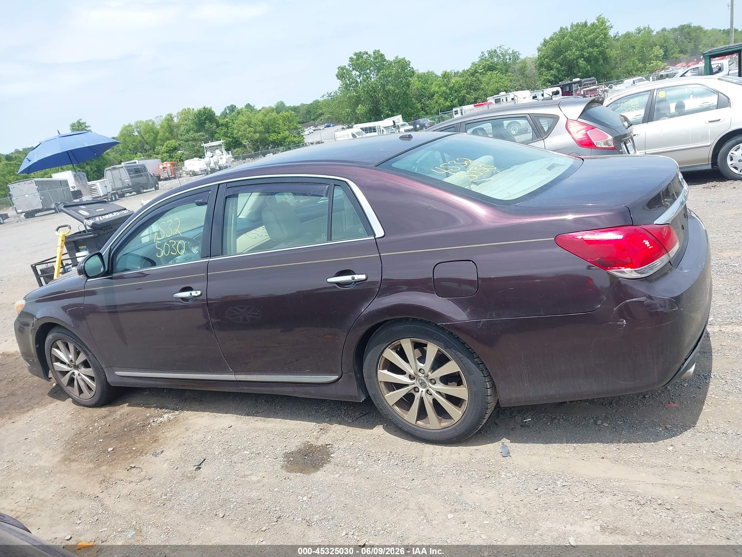 2011 Toyota Avalon Limited Burgundy vin: 4T1BK3DB2BU405364