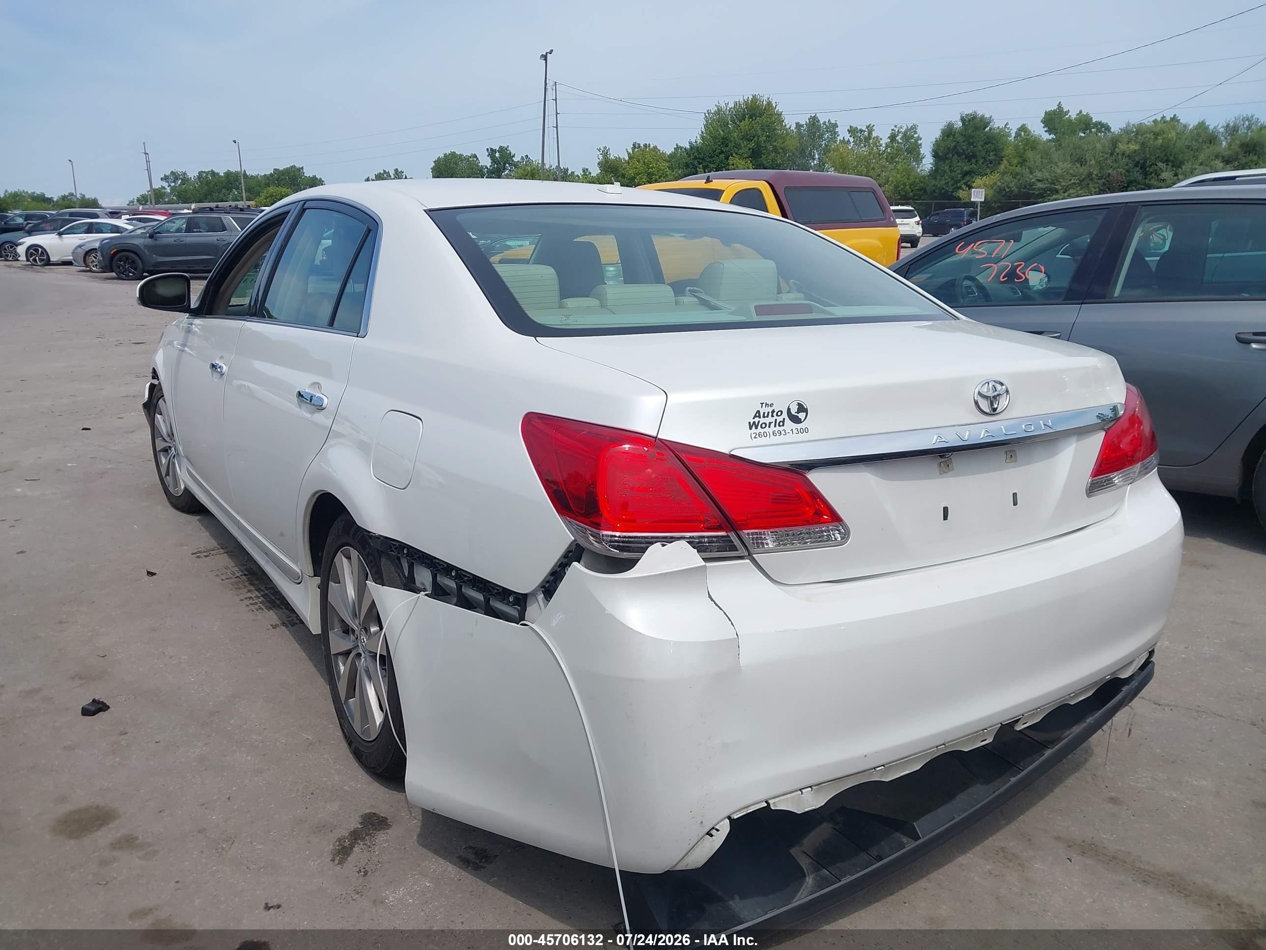2012 Toyota Avalon Limited White vin: 4T1BK3DB2CU471754