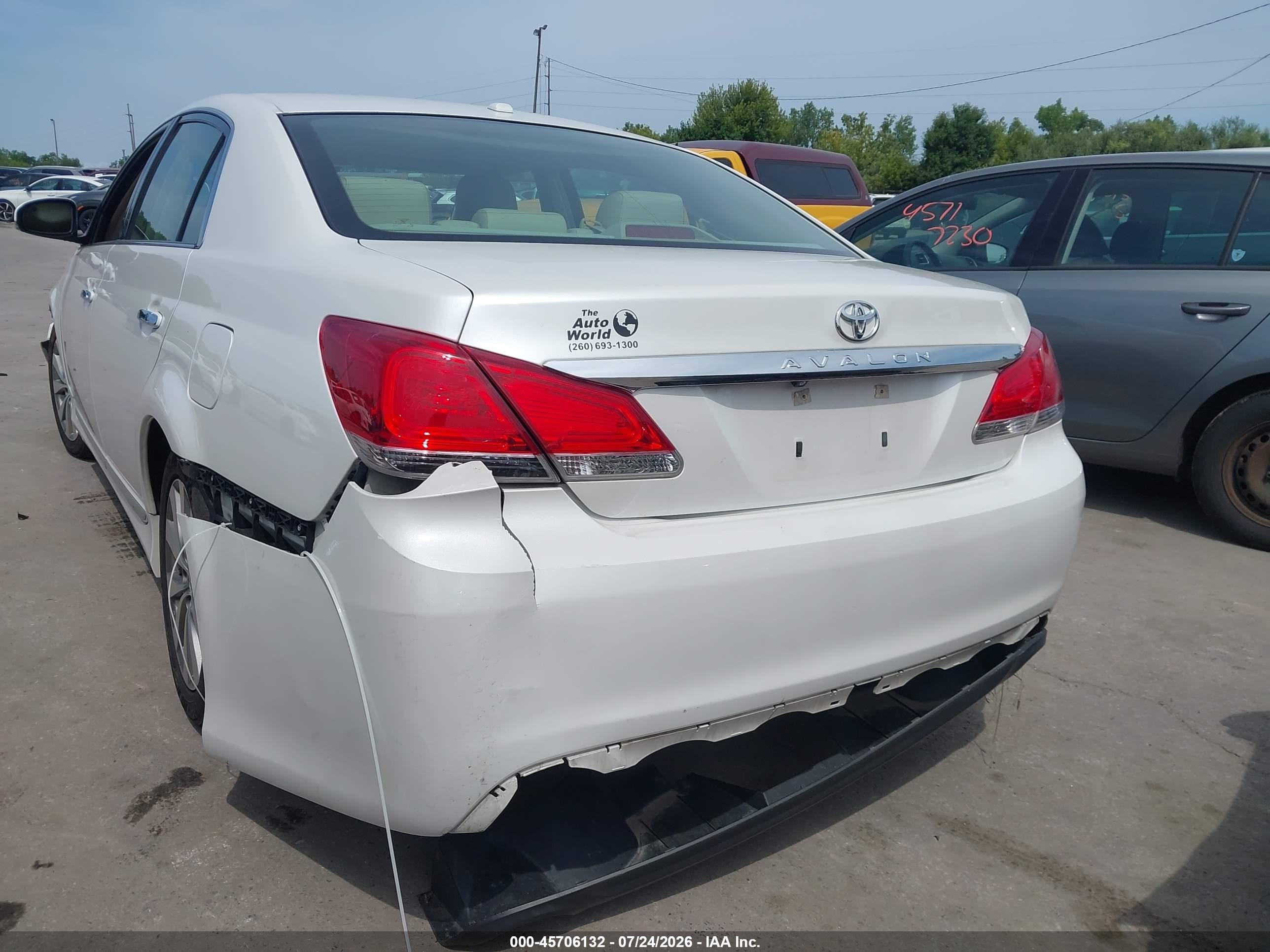 2012 Toyota Avalon Limited White vin: 4T1BK3DB2CU471754