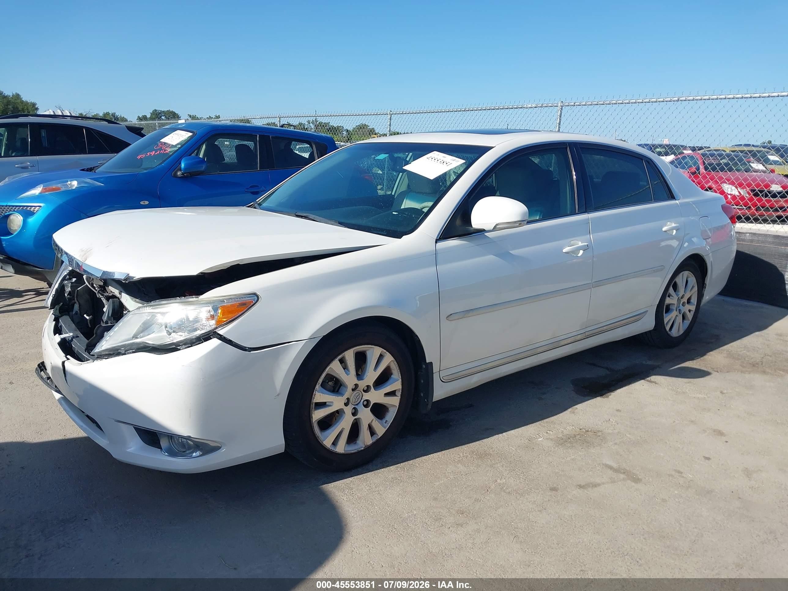 2011 Toyota Avalon   White vin: 4T1BK3DB3BU434324