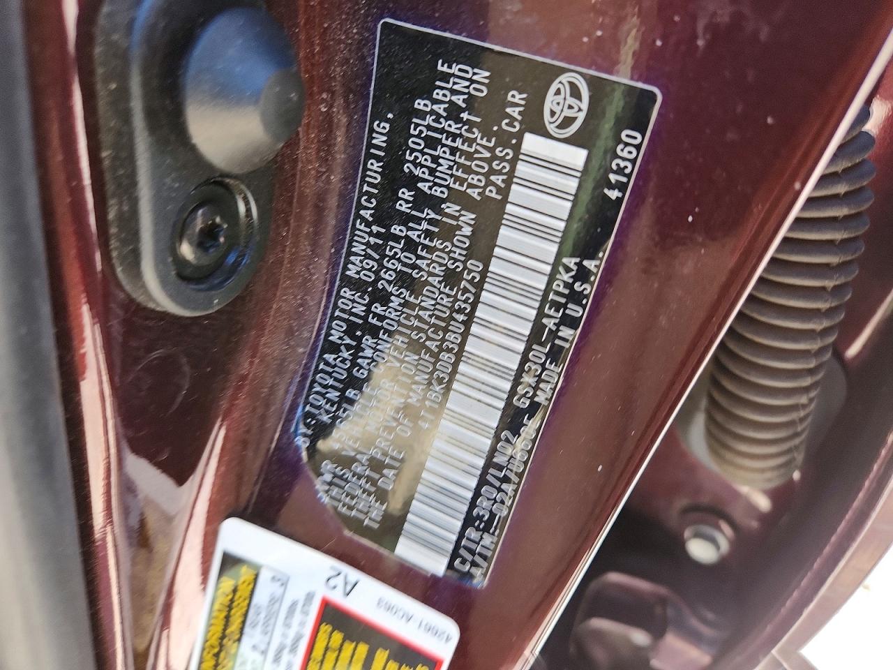 2011 Toyota Avalon Limited Maroon vin: 4T1BK3DB3BU435750