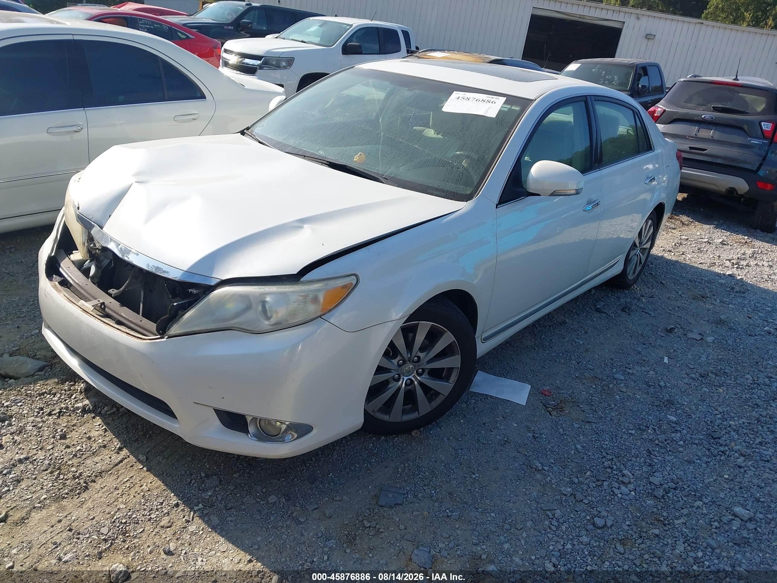 2012 Toyota Avalon Limited White vin: 4T1BK3DB3CU467485