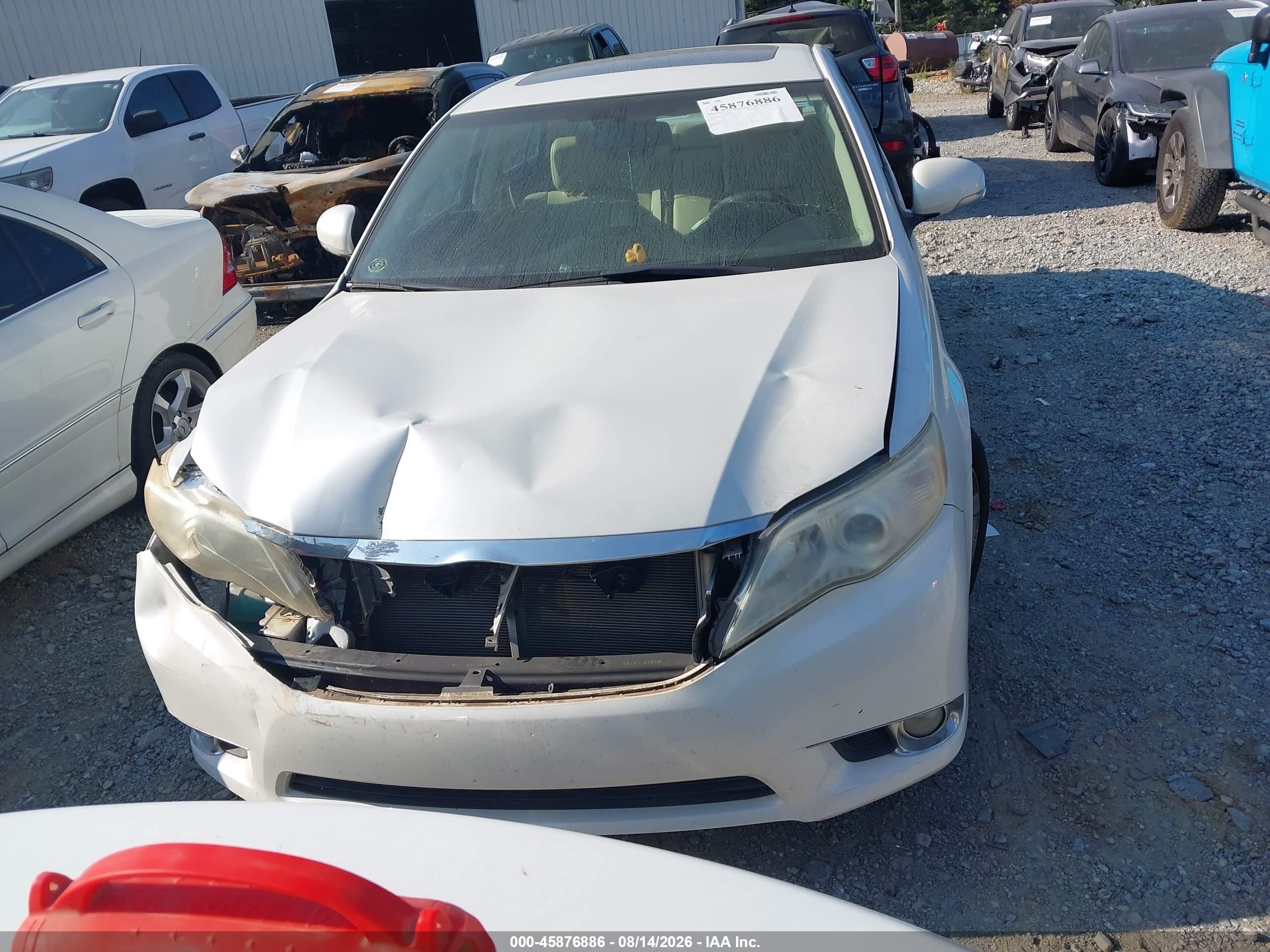 2012 Toyota Avalon Limited White vin: 4T1BK3DB3CU467485