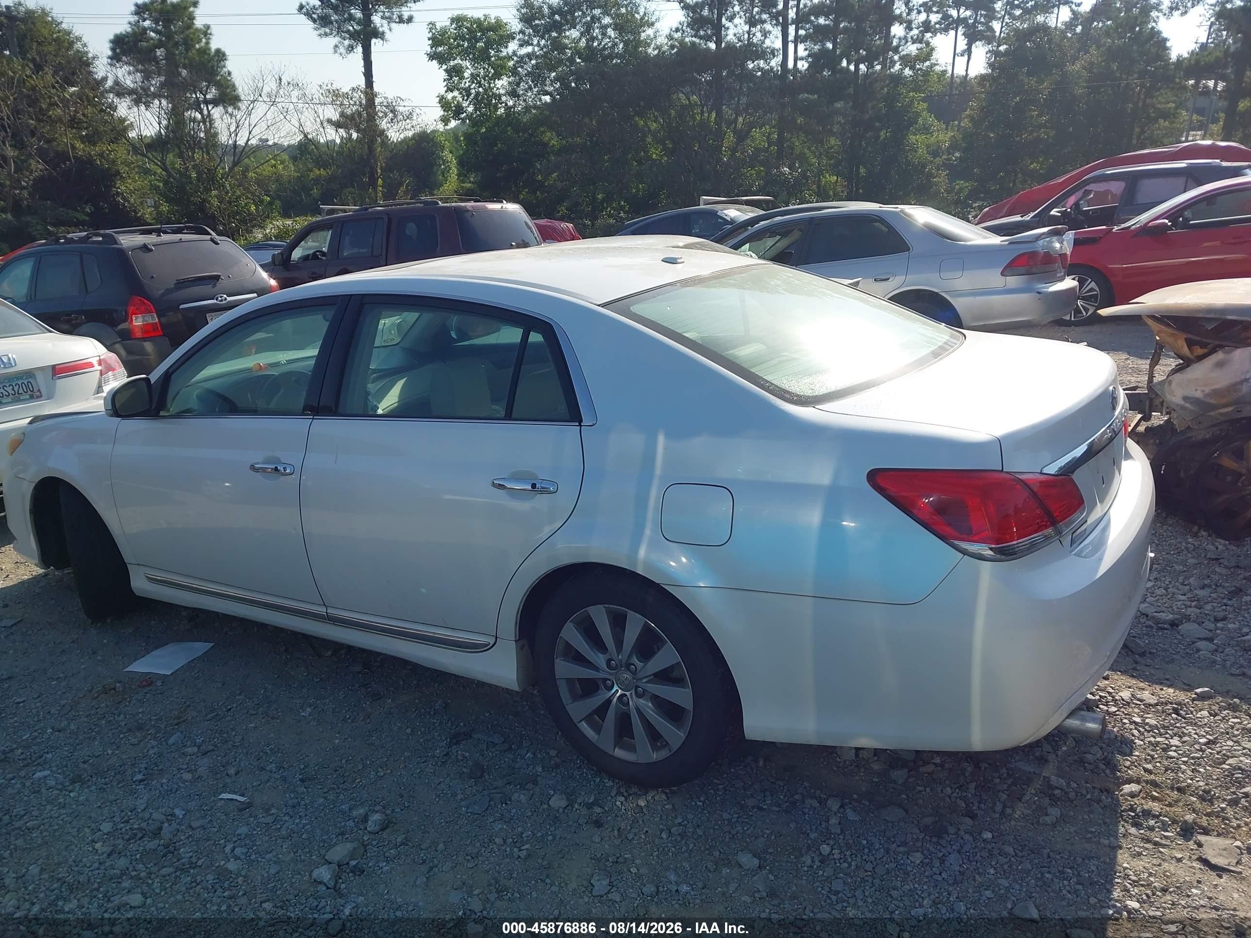 2012 Toyota Avalon Limited White vin: 4T1BK3DB3CU467485