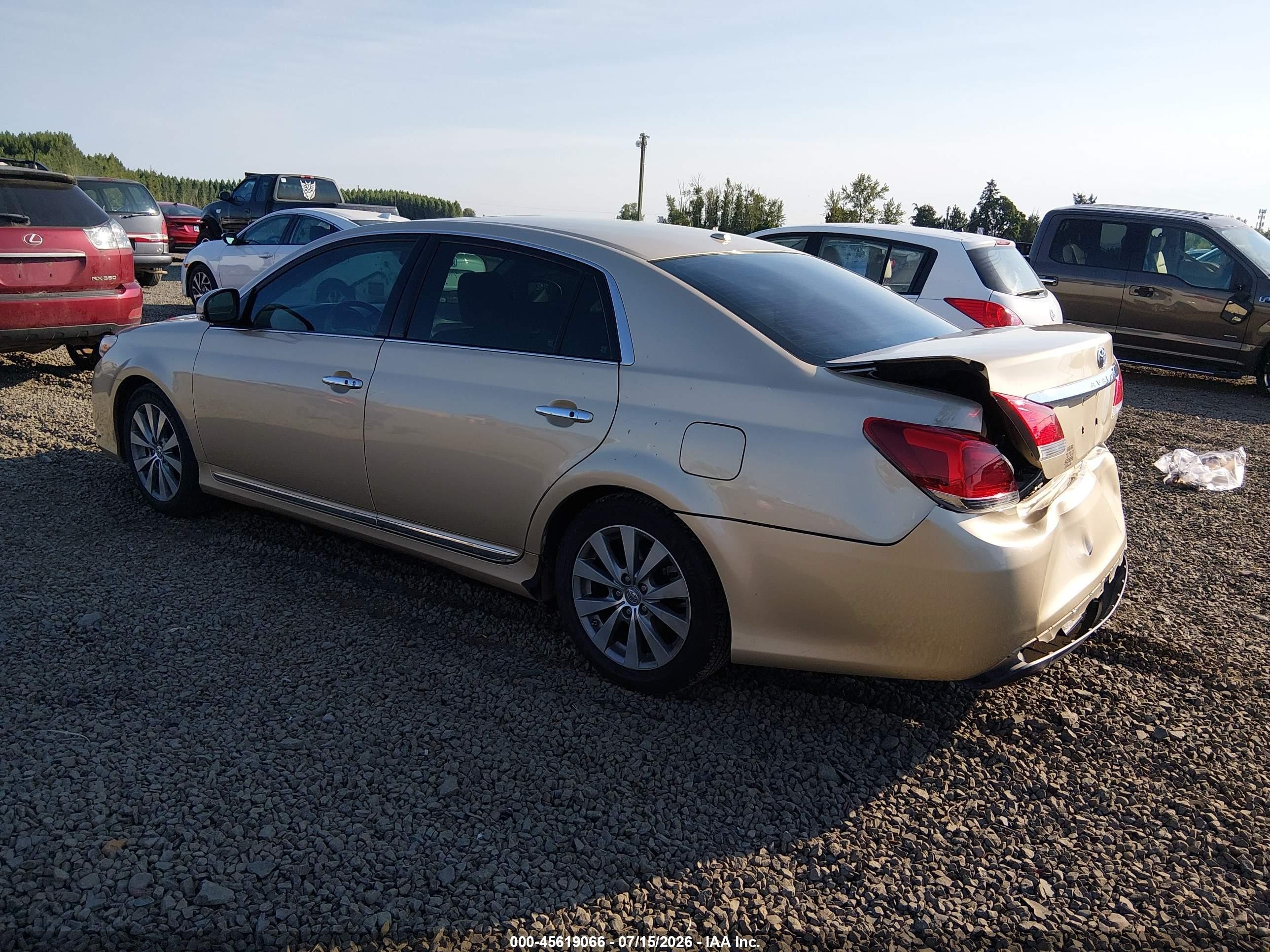 2012 Toyota Avalon Limited Gold vin: 4T1BK3DB4CU459895