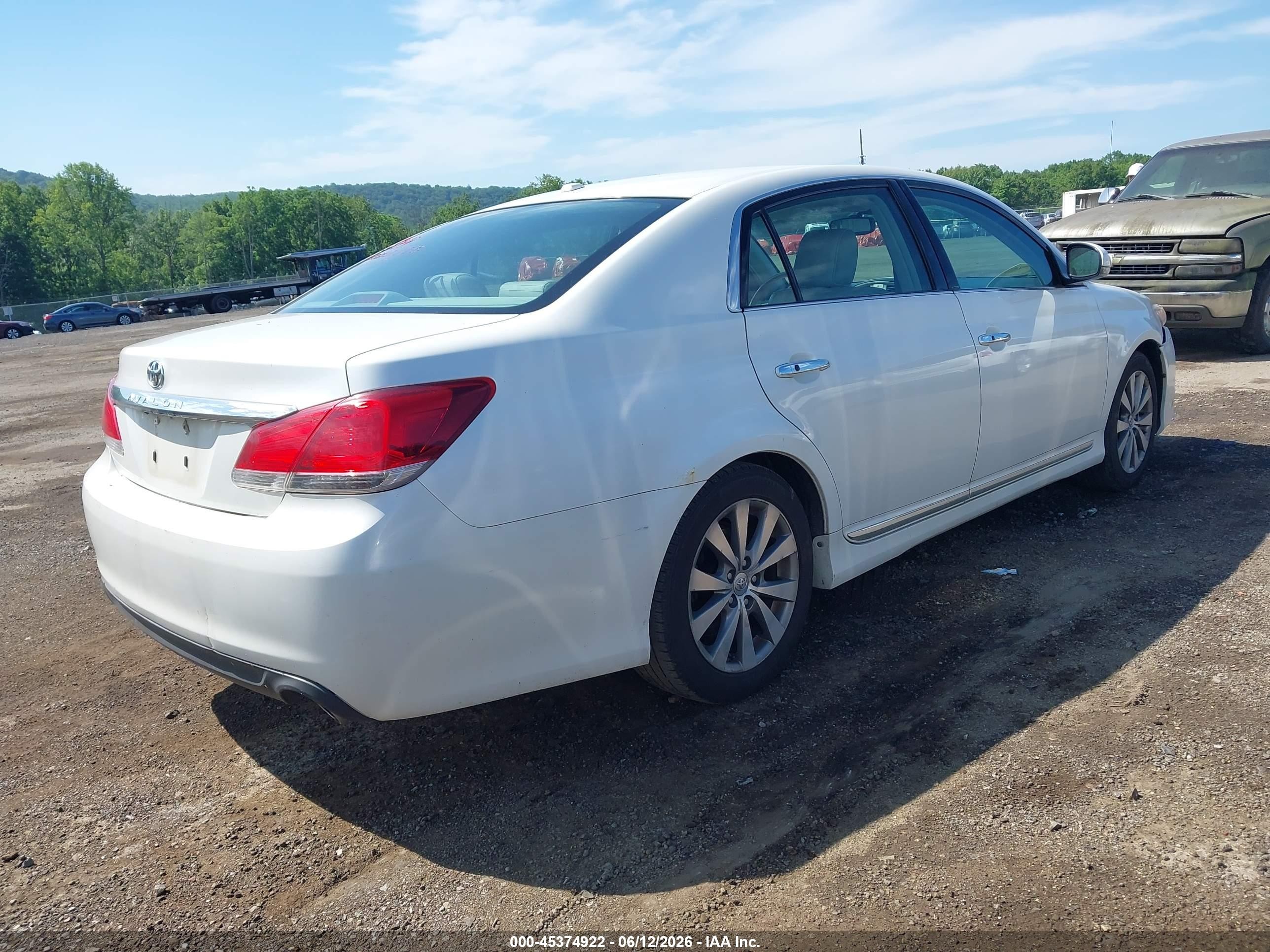 2011 Toyota Avalon Limited White vin: 4T1BK3DB5BU417704