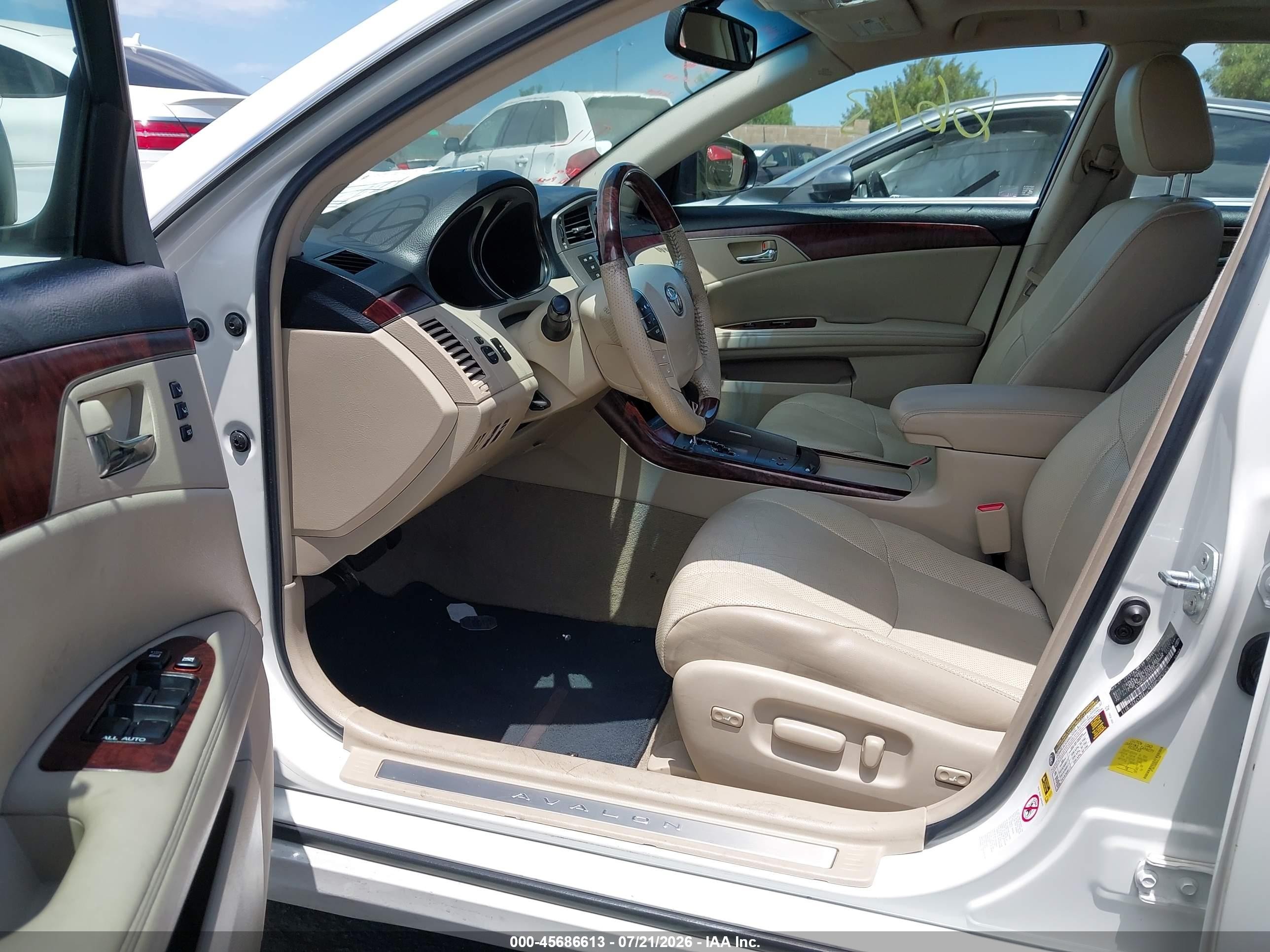 2011 Toyota Avalon Limited White vin: 4T1BK3DB5BU433398