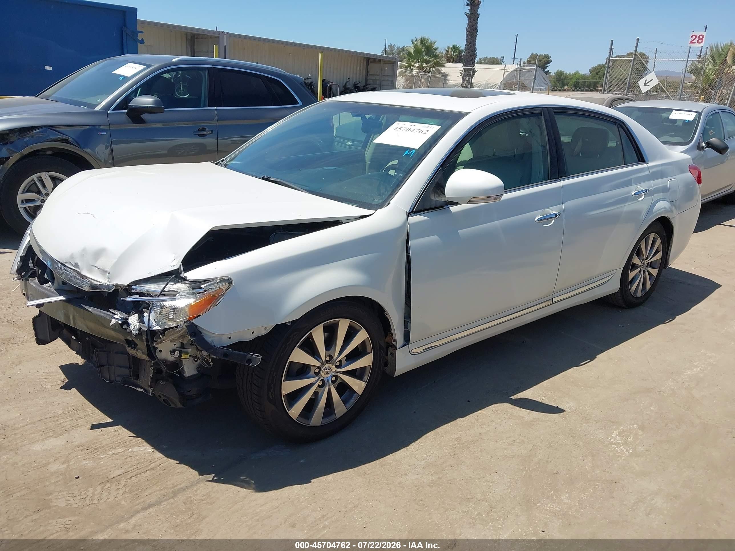 2012 Toyota Avalon Limited White vin: 4T1BK3DB5CU460070