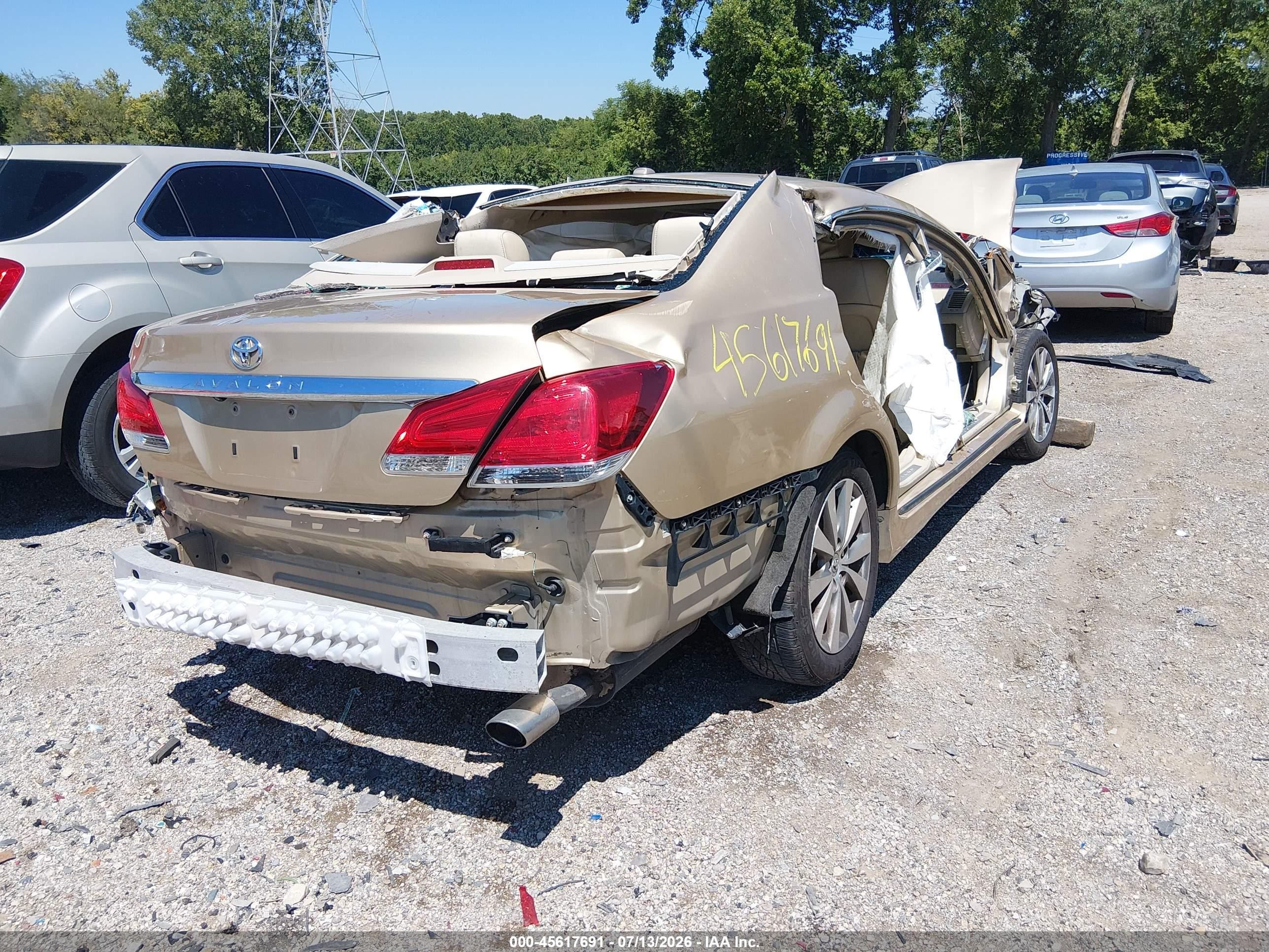 2011 Toyota Avalon Limited Золотой vin: 4T1BK3DB7BU396841