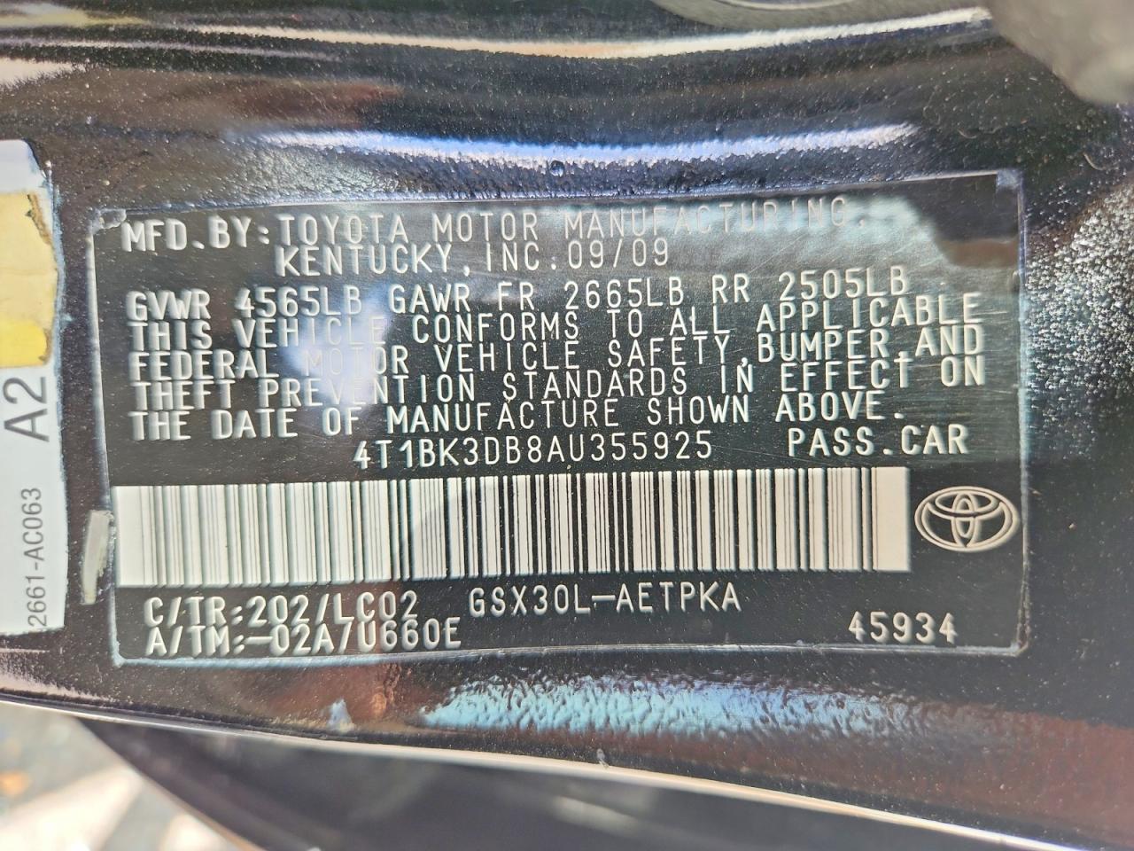 2010 Toyota Avalon Limited Black vin: 4T1BK3DB8AU355925
