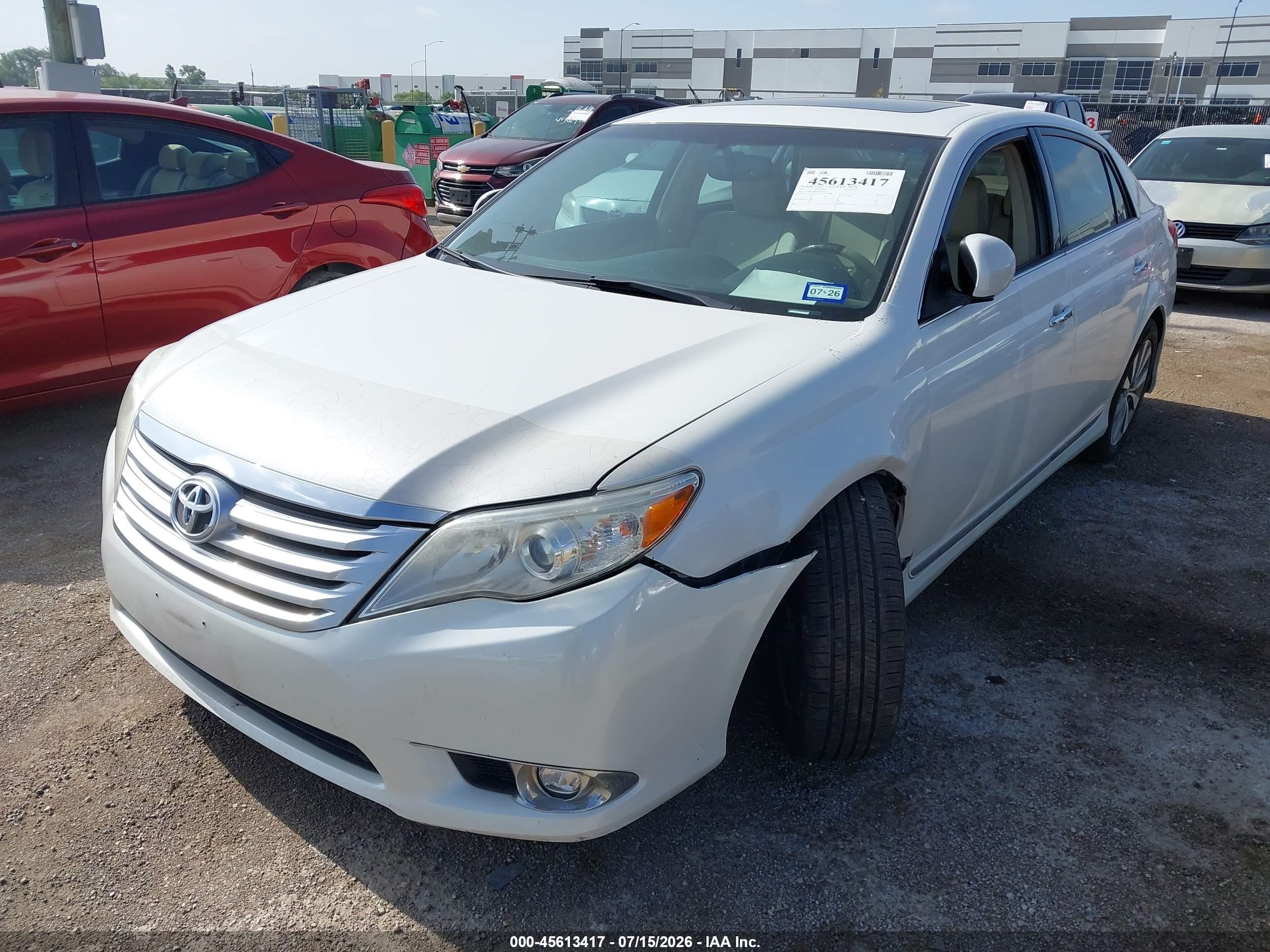 2011 Toyota Avalon Limited White vin: 4T1BK3DB8BU395553