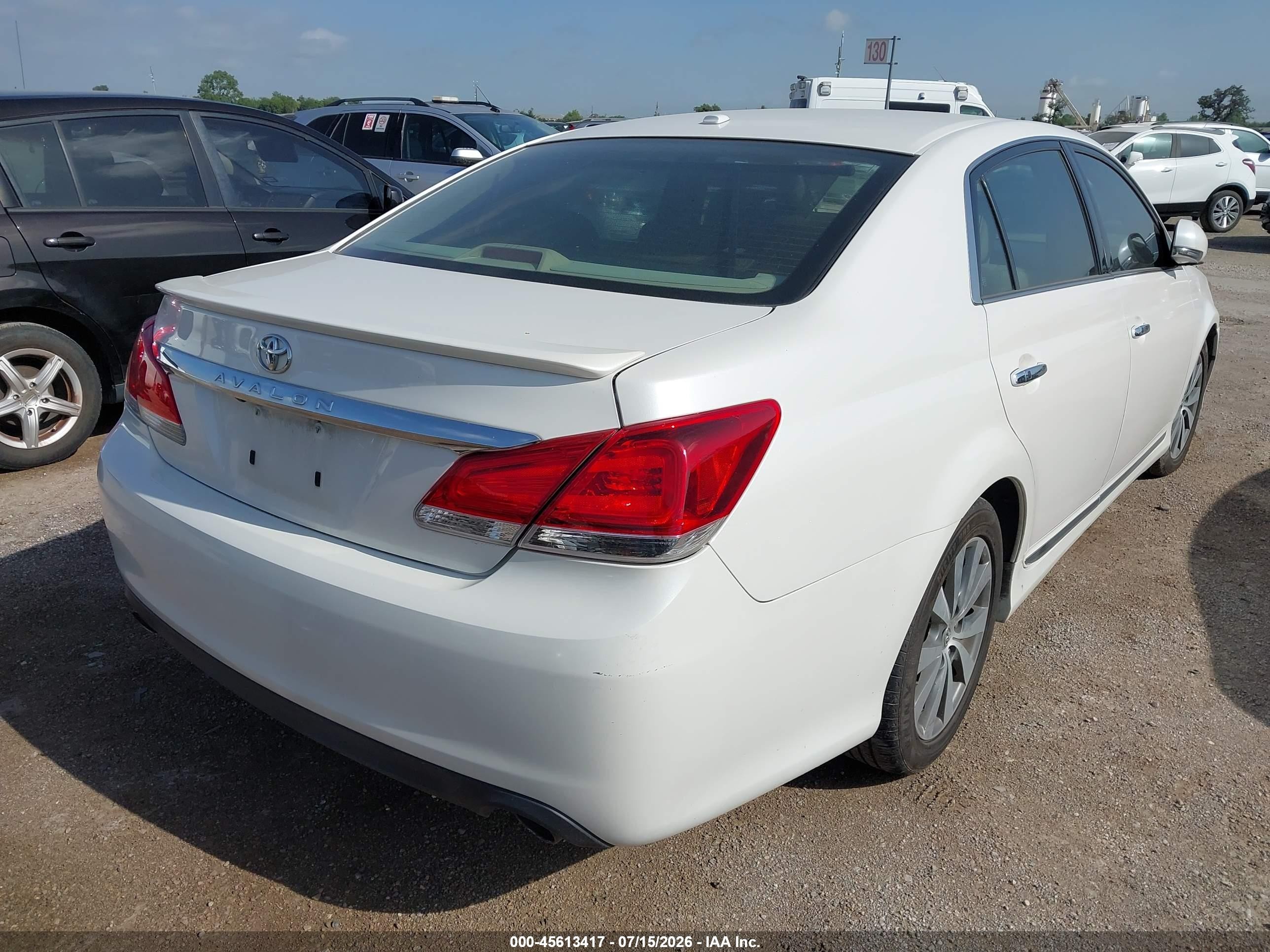 2011 Toyota Avalon Limited White vin: 4T1BK3DB8BU395553