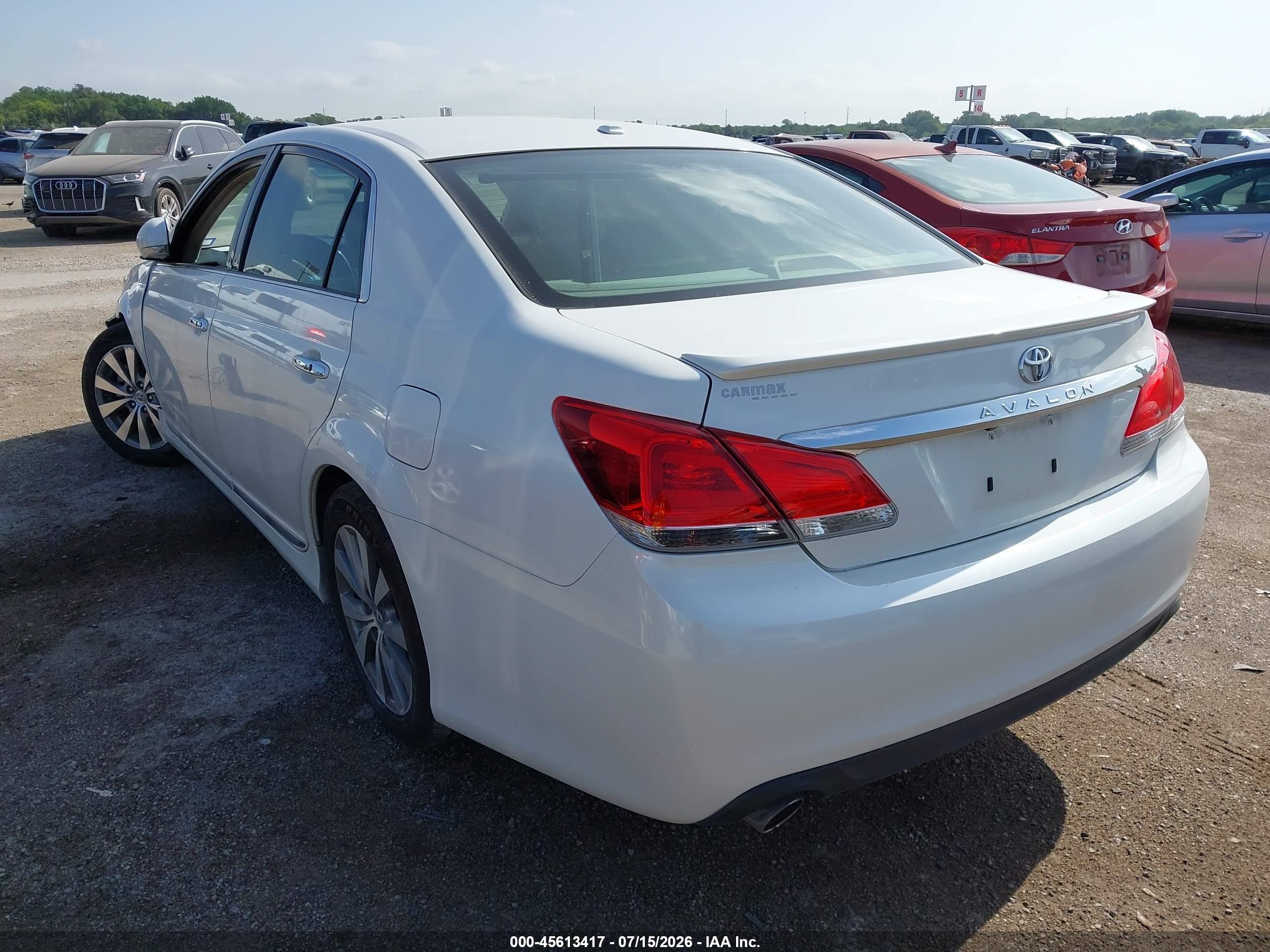 2011 Toyota Avalon Limited White vin: 4T1BK3DB8BU395553