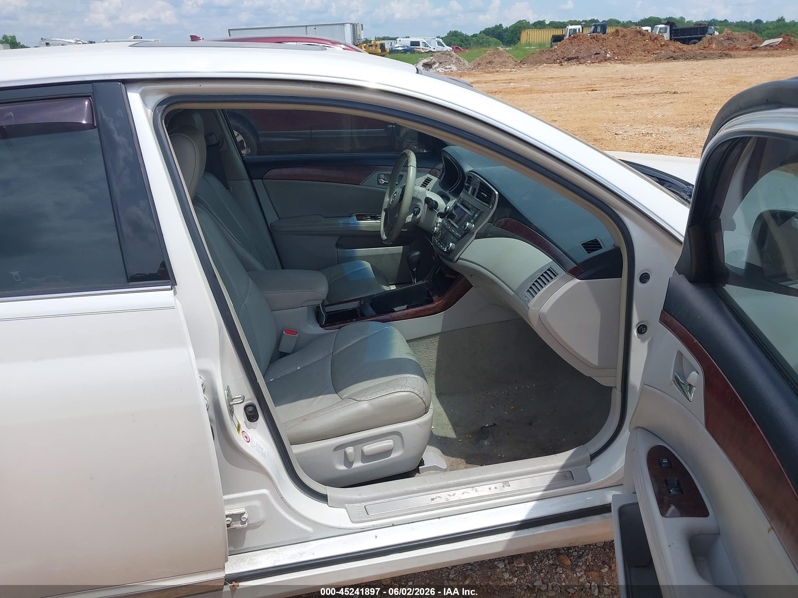 2012 Toyota Avalon   White vin: 4T1BK3DB9CU470648