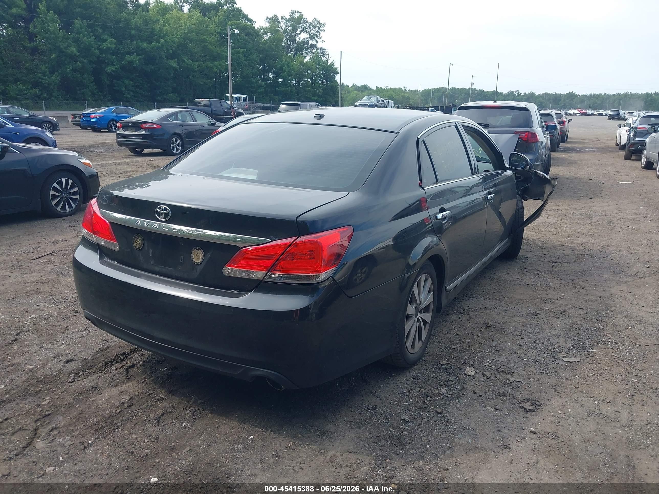 2011 Toyota Avalon Limited Black vin: 4T1BK3DBXBU410117
