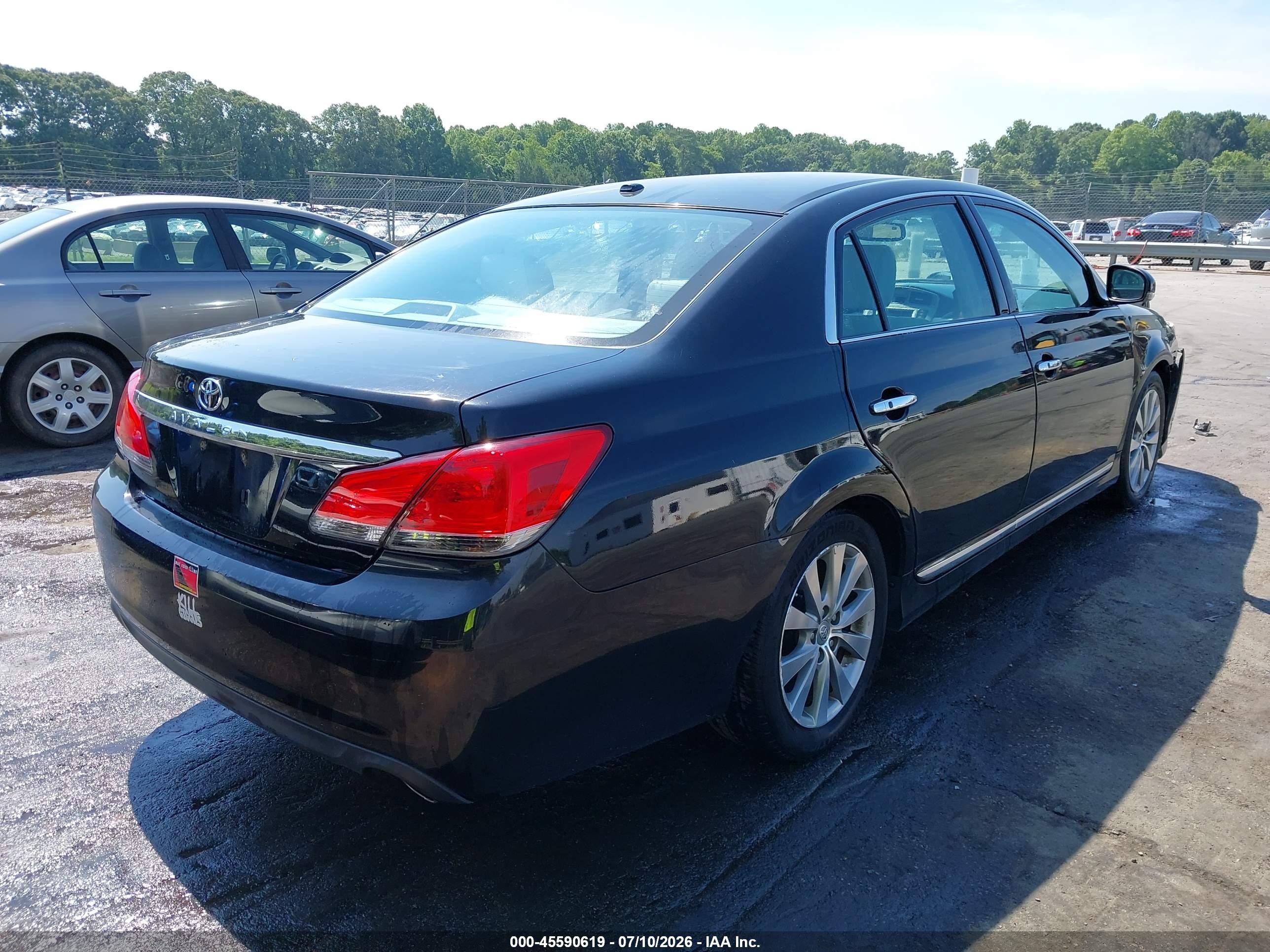 2012 Toyota Avalon Limited Black vin: 4T1BK3DBXCU461750
