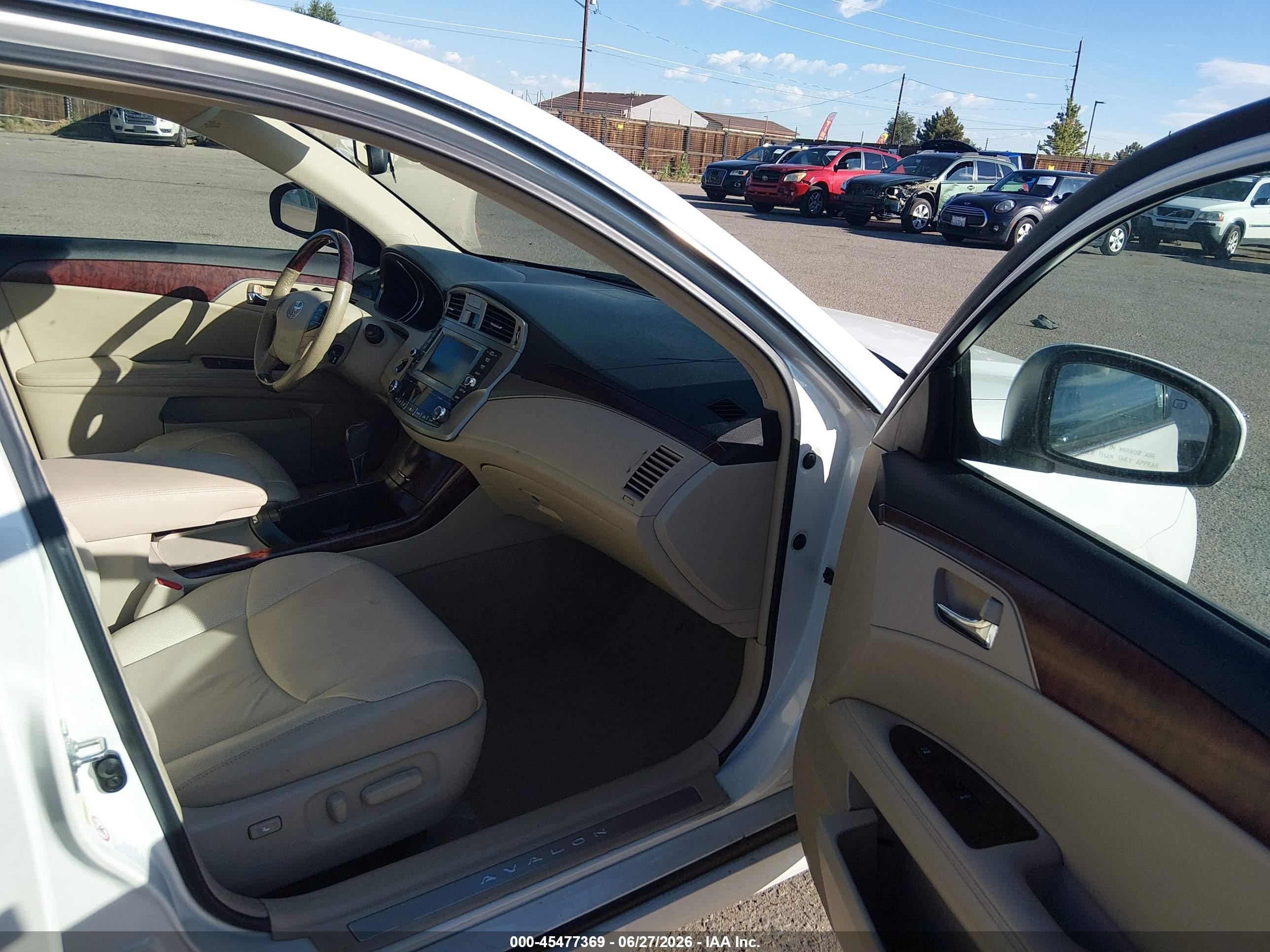 2012 Toyota Avalon Limited White vin: 4T1BK3DBXCU471369