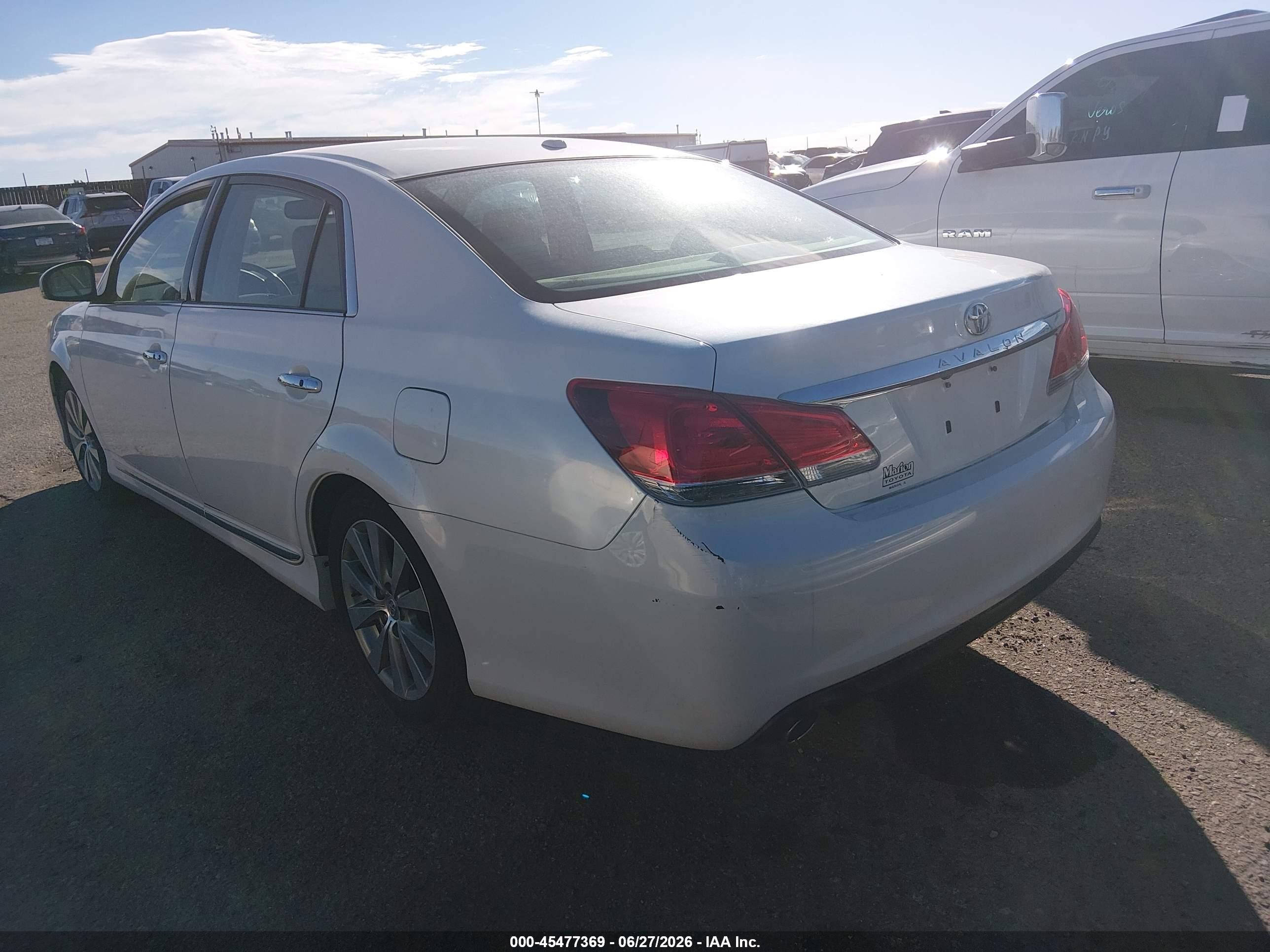 2012 Toyota Avalon Limited White vin: 4T1BK3DBXCU471369