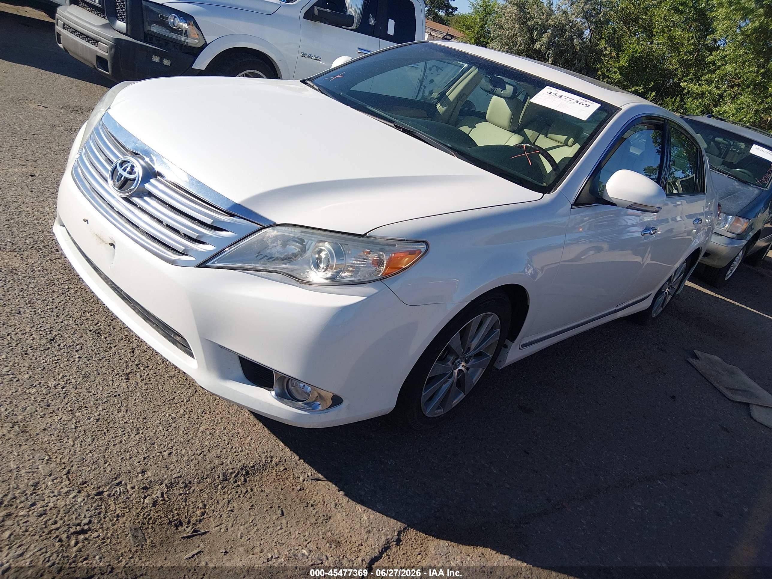 2012 Toyota Avalon Limited White vin: 4T1BK3DBXCU471369