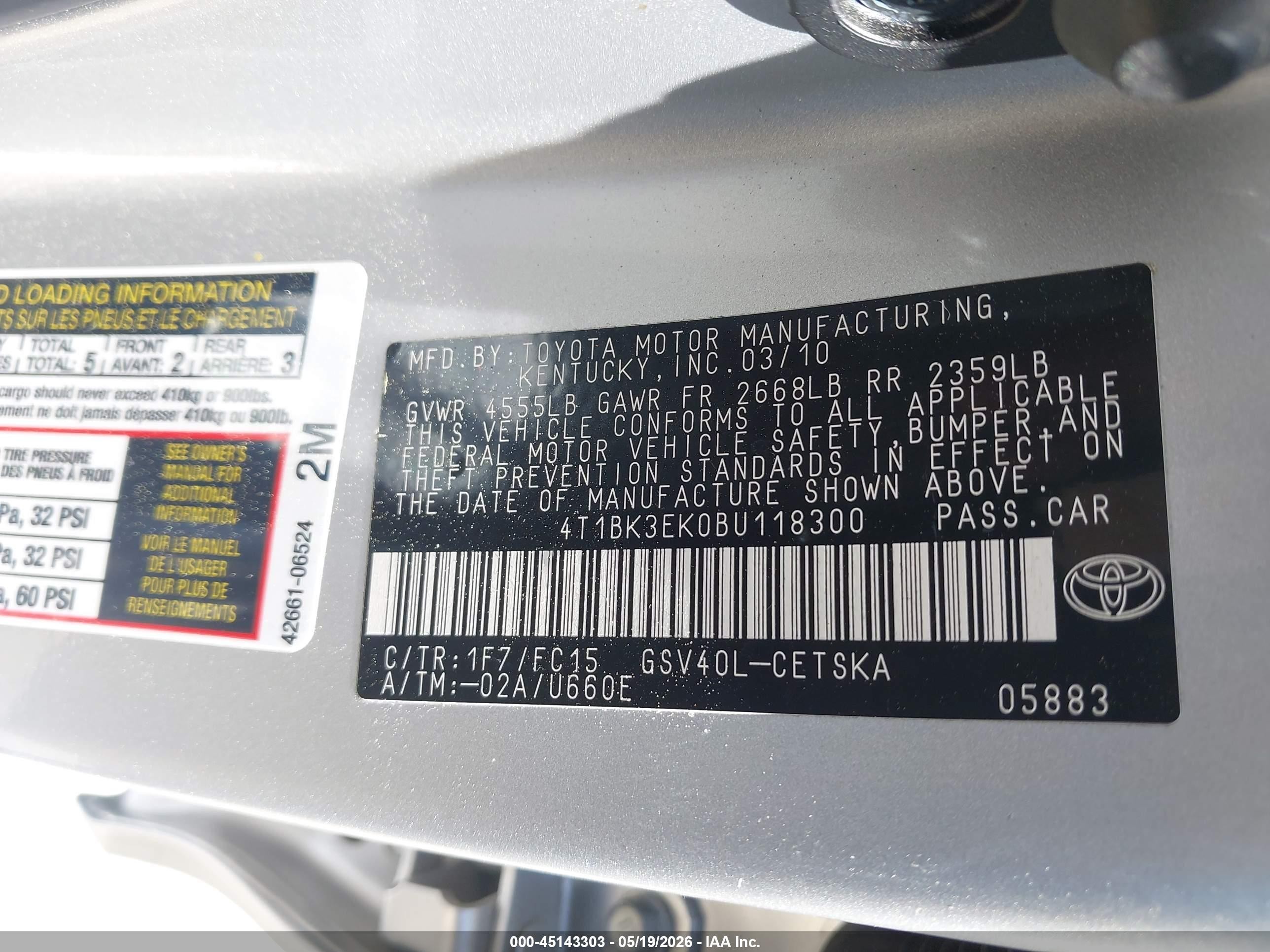 2011 Toyota Camry Se V6 Silver vin: 4T1BK3EK0BU118300