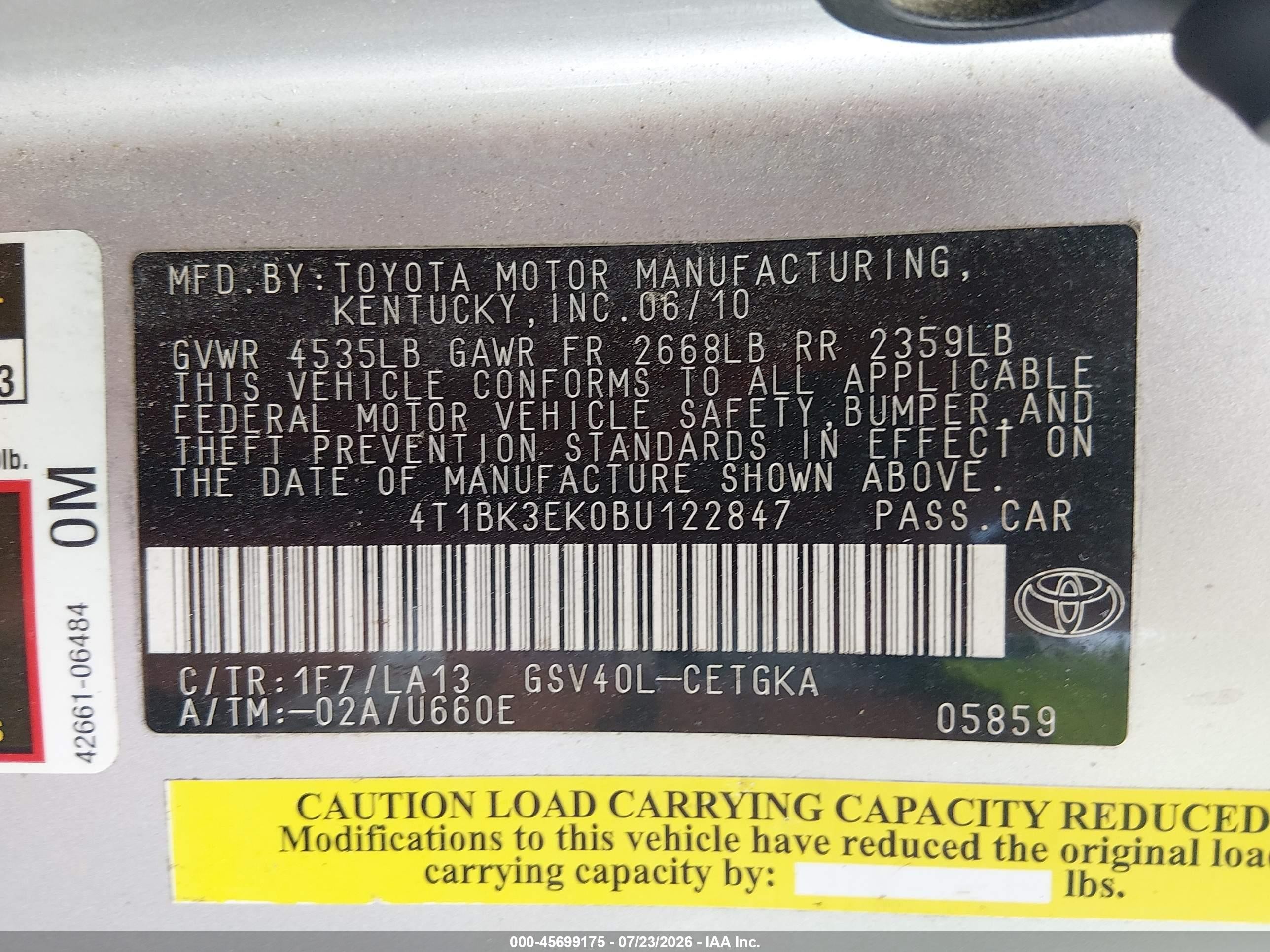 2011 Toyota Camry Xle V6 Silver vin: 4T1BK3EK0BU122847