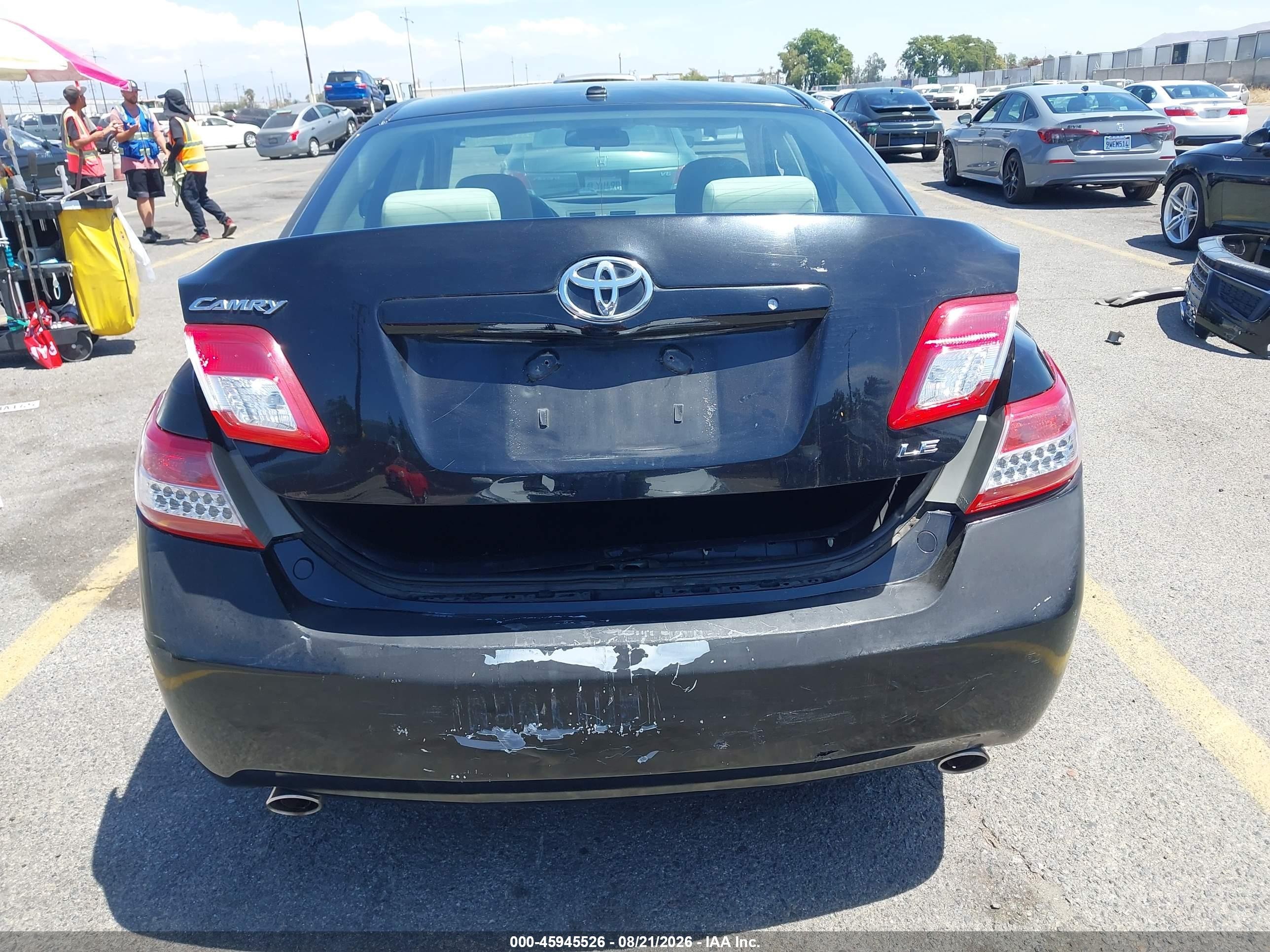 2011 Toyota Camry Le V6 Black vin: 4T1BK3EK0BU621146