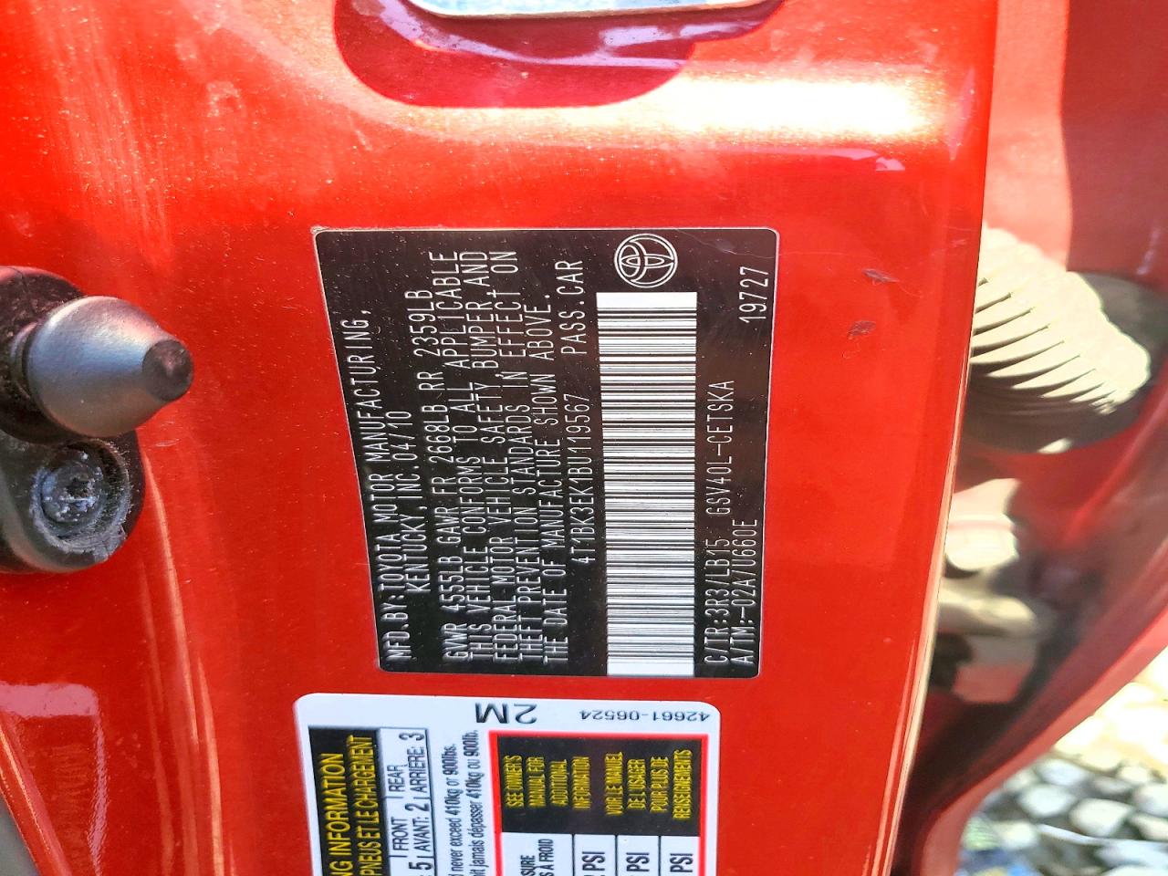 2011 Toyota Camry Se V6 Red vin: 4T1BK3EK1BU119567