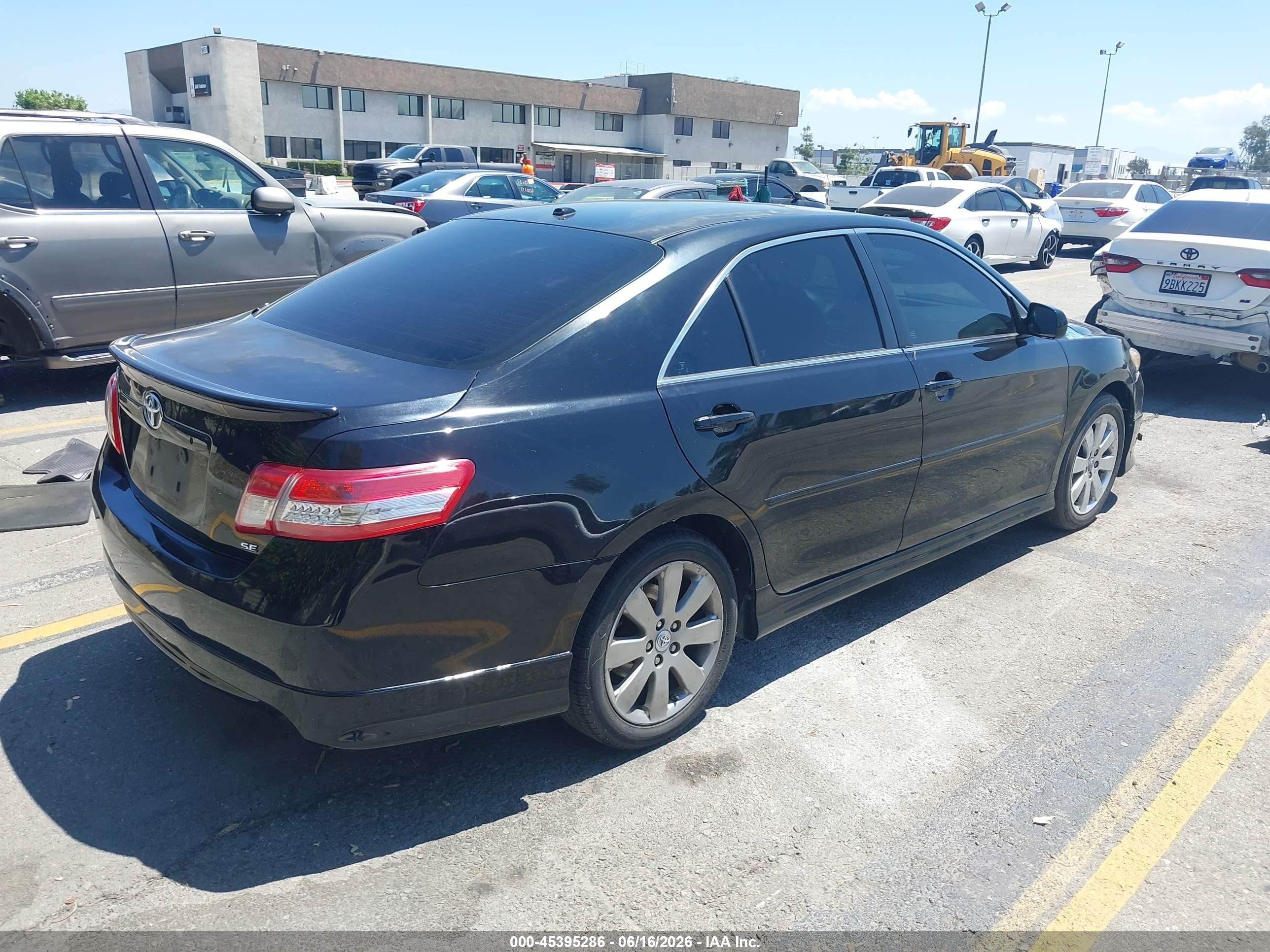 2011 Toyota Camry Se V6 Black vin: 4T1BK3EK1BU125515