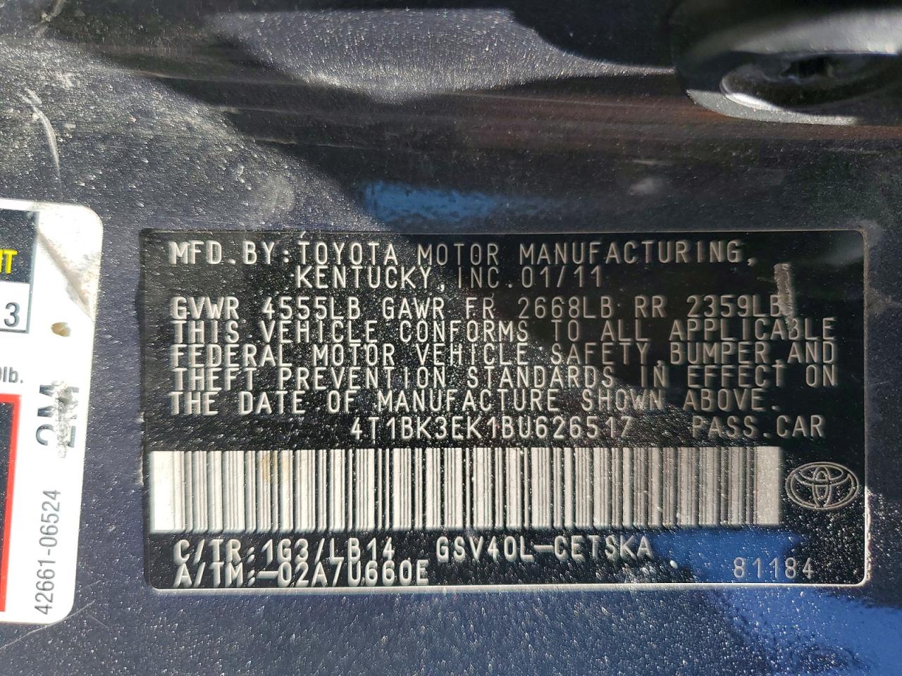 2011 Toyota Camry Se V6 Gray vin: 4T1BK3EK1BU626517