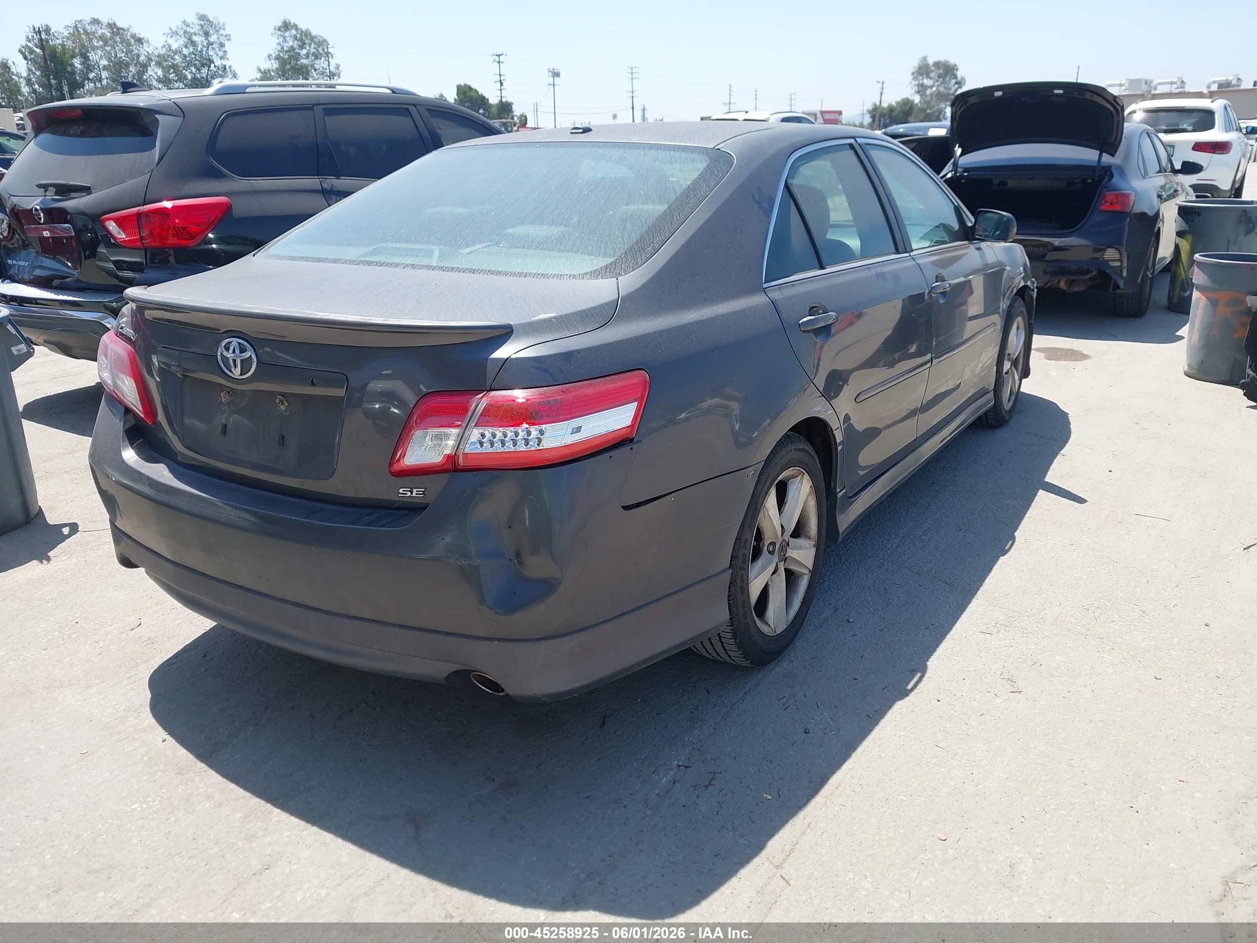 2010 Toyota Camry Se V6 Gray vin: 4T1BK3EK3AU099076